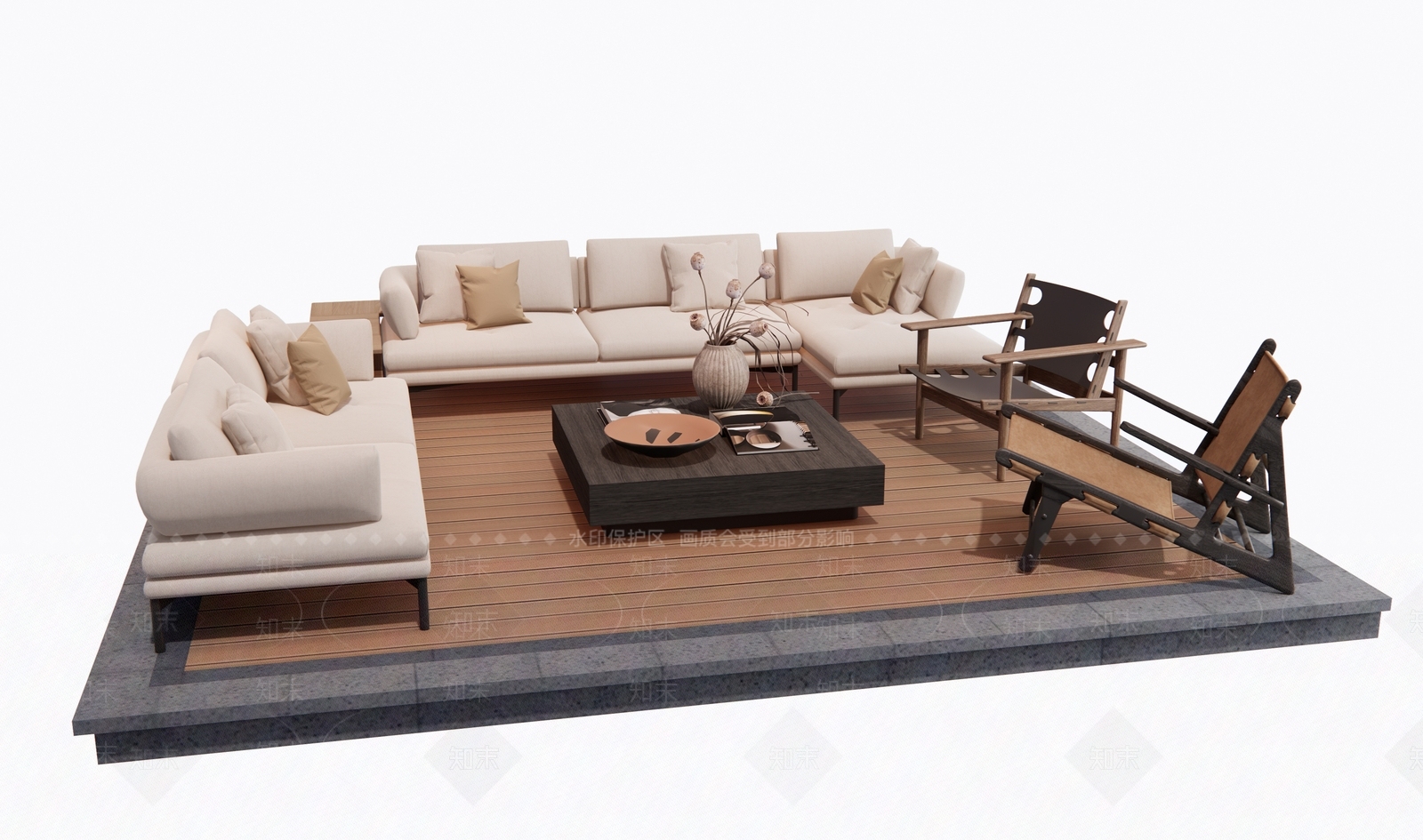 现代户外沙发3D模型下载【ID:1197572556】