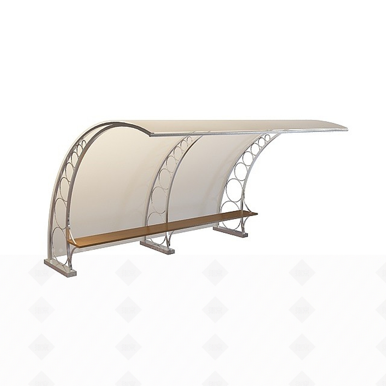 现代公交站长椅3D模型下载【ID:1197572542】
