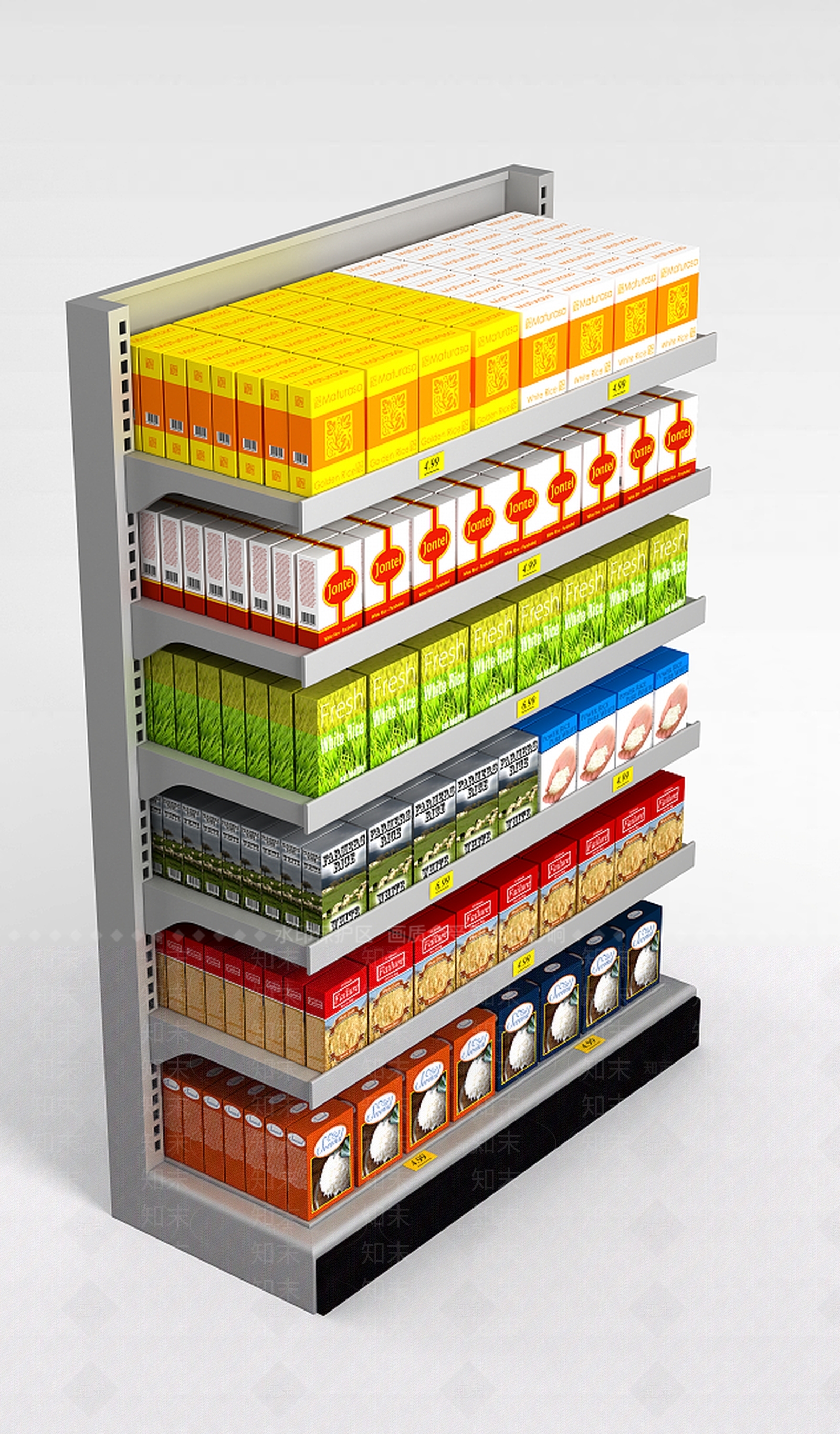 现代超市货架3D模型下载【ID:1197573035】