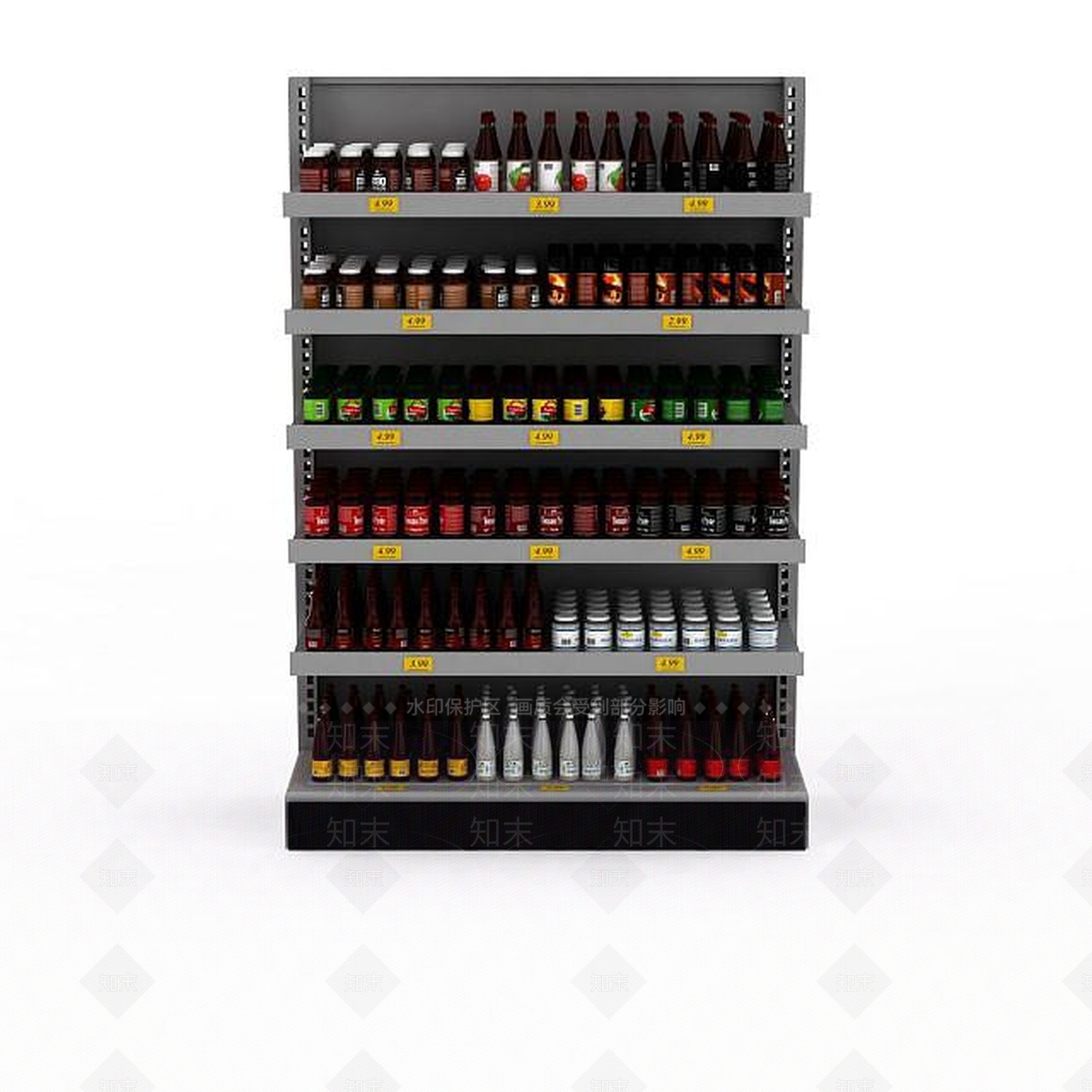 现代超市货架3D模型下载【ID:1197573262】