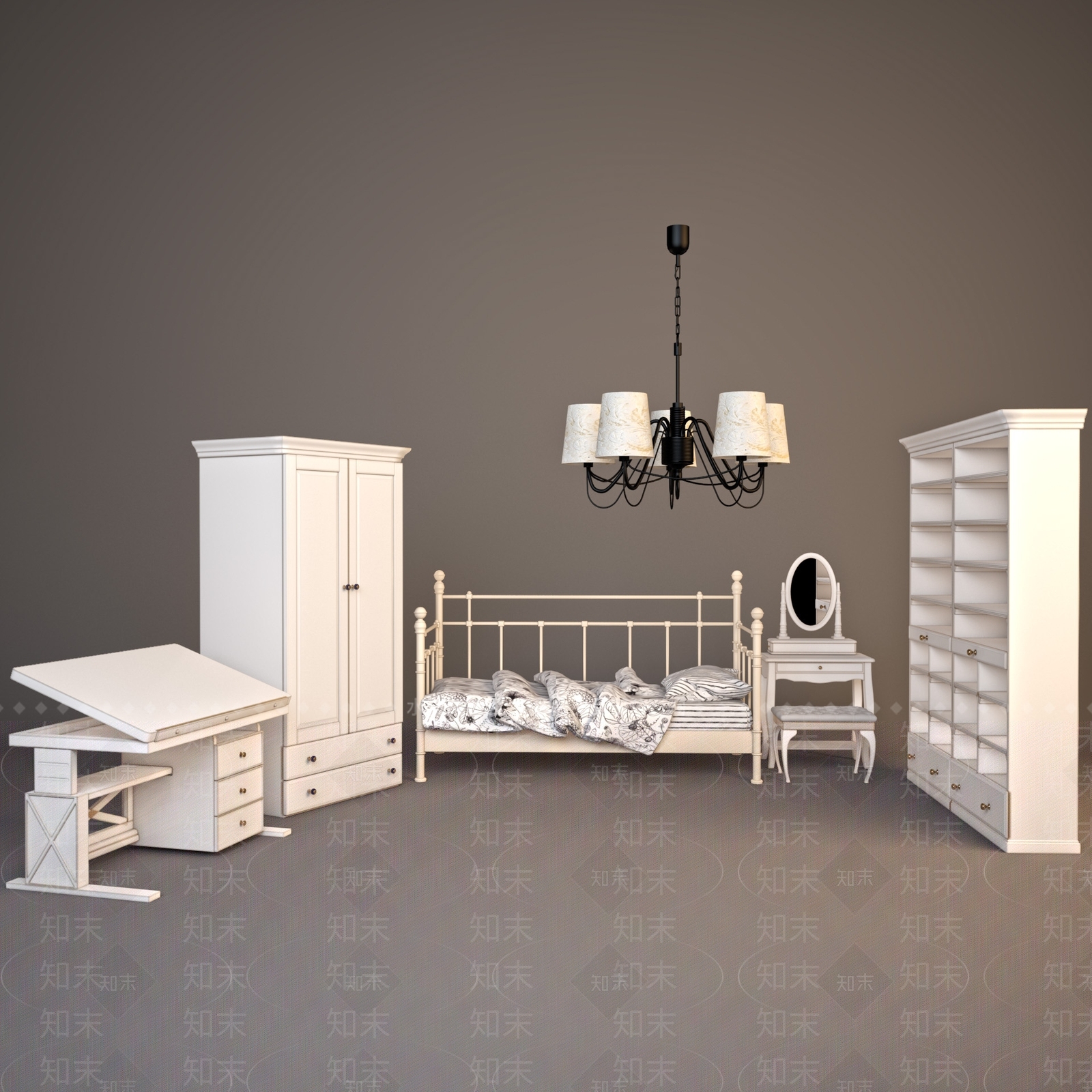 欧式法式衣柜3D模型下载【ID:1197574544】