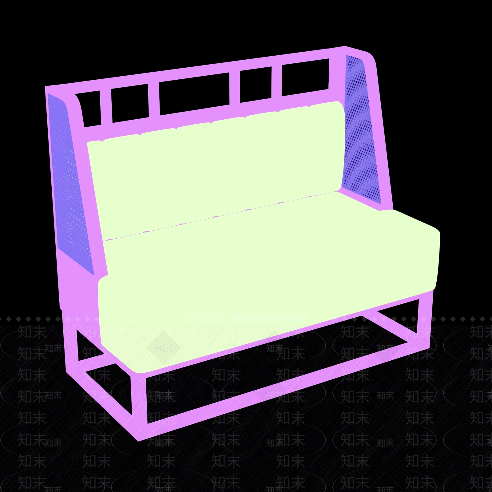 现代极简卡座沙发3D模型下载【ID:1197574418】