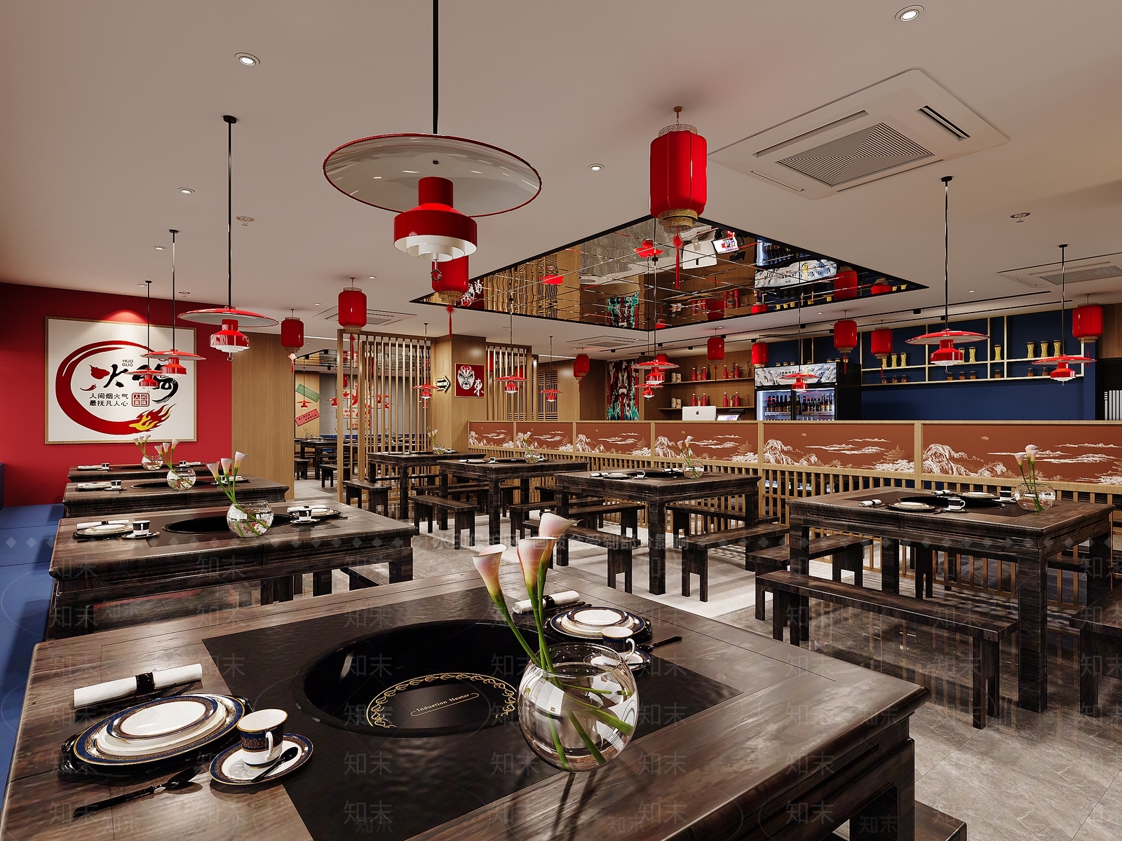 现代火锅店3D模型下载【ID:1197575307】