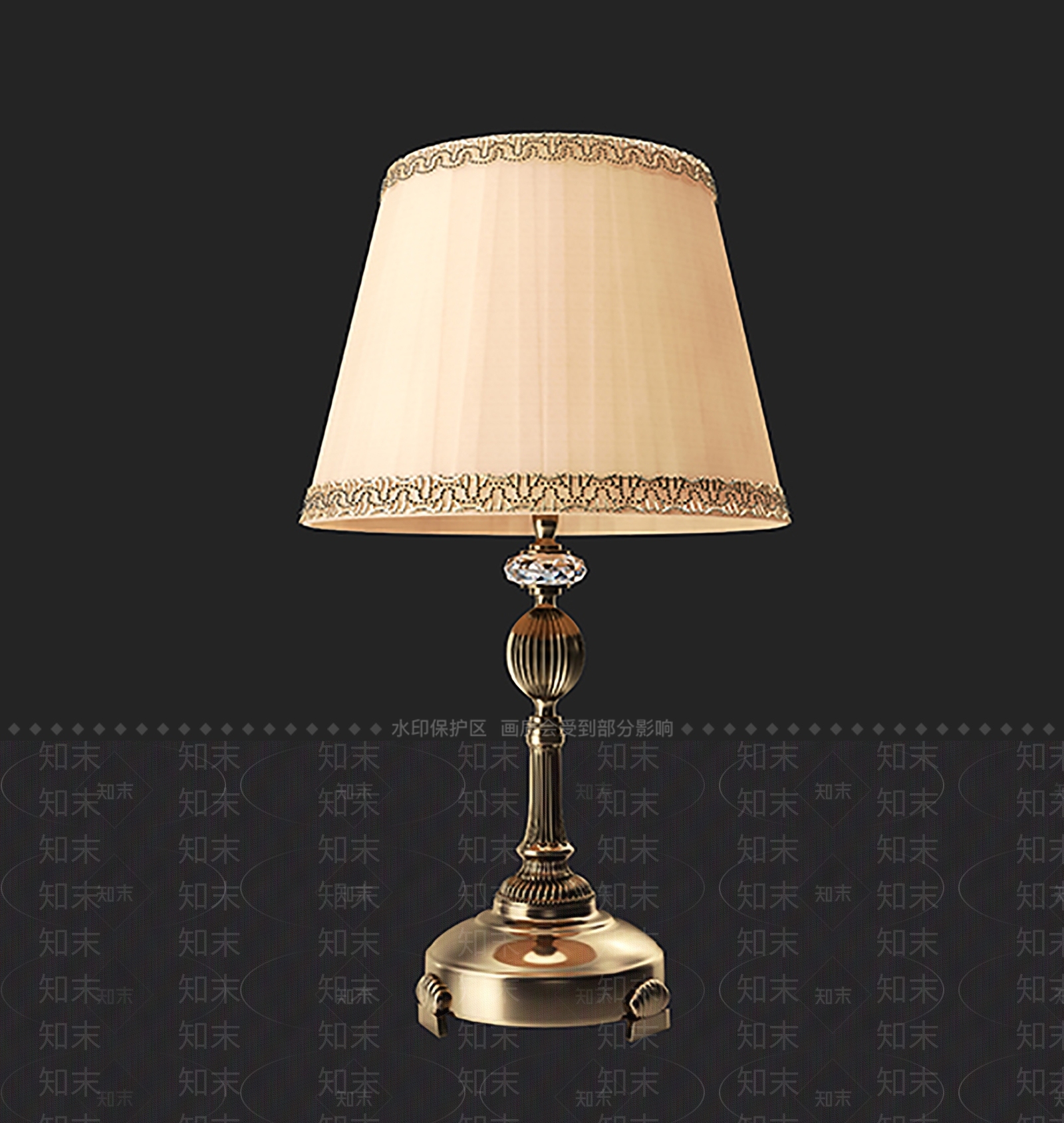 法式美式台灯3D模型下载【ID:1197576280】