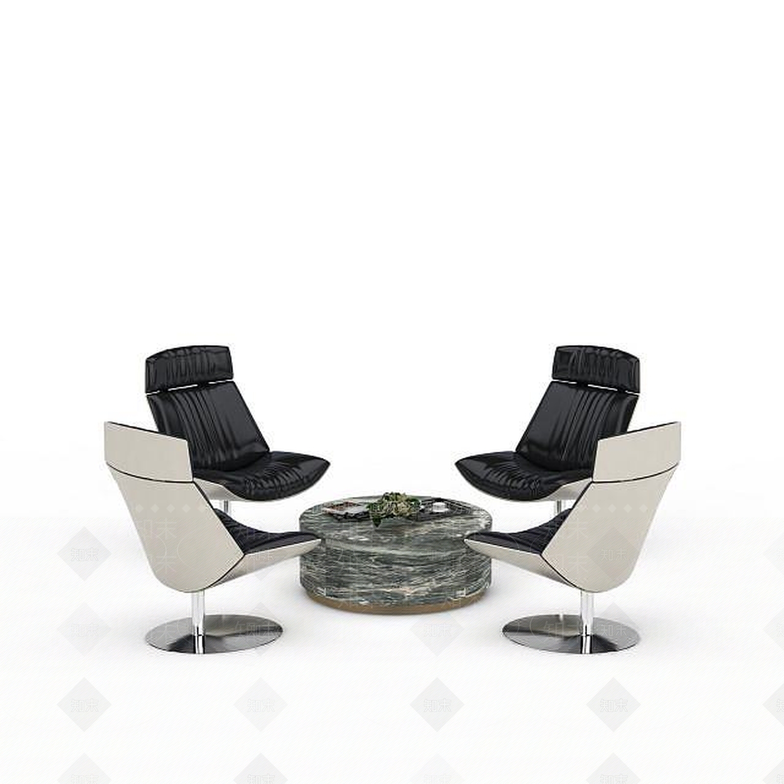 现代办公室桌椅组合3D模型下载【ID:1197577931】