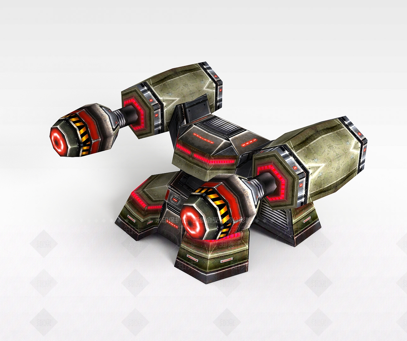 现代游戏道具装备炮塔3D模型下载【ID:1197578369】