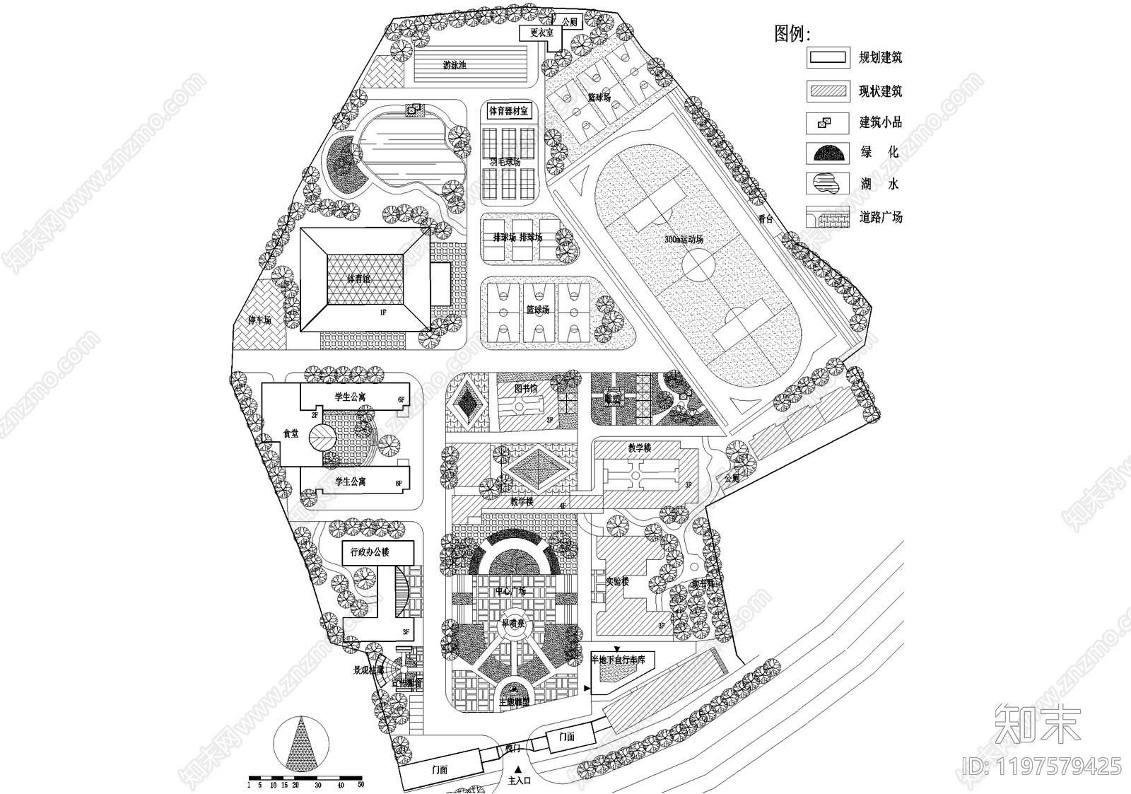 校园景观施工图下载【ID:1197579425】