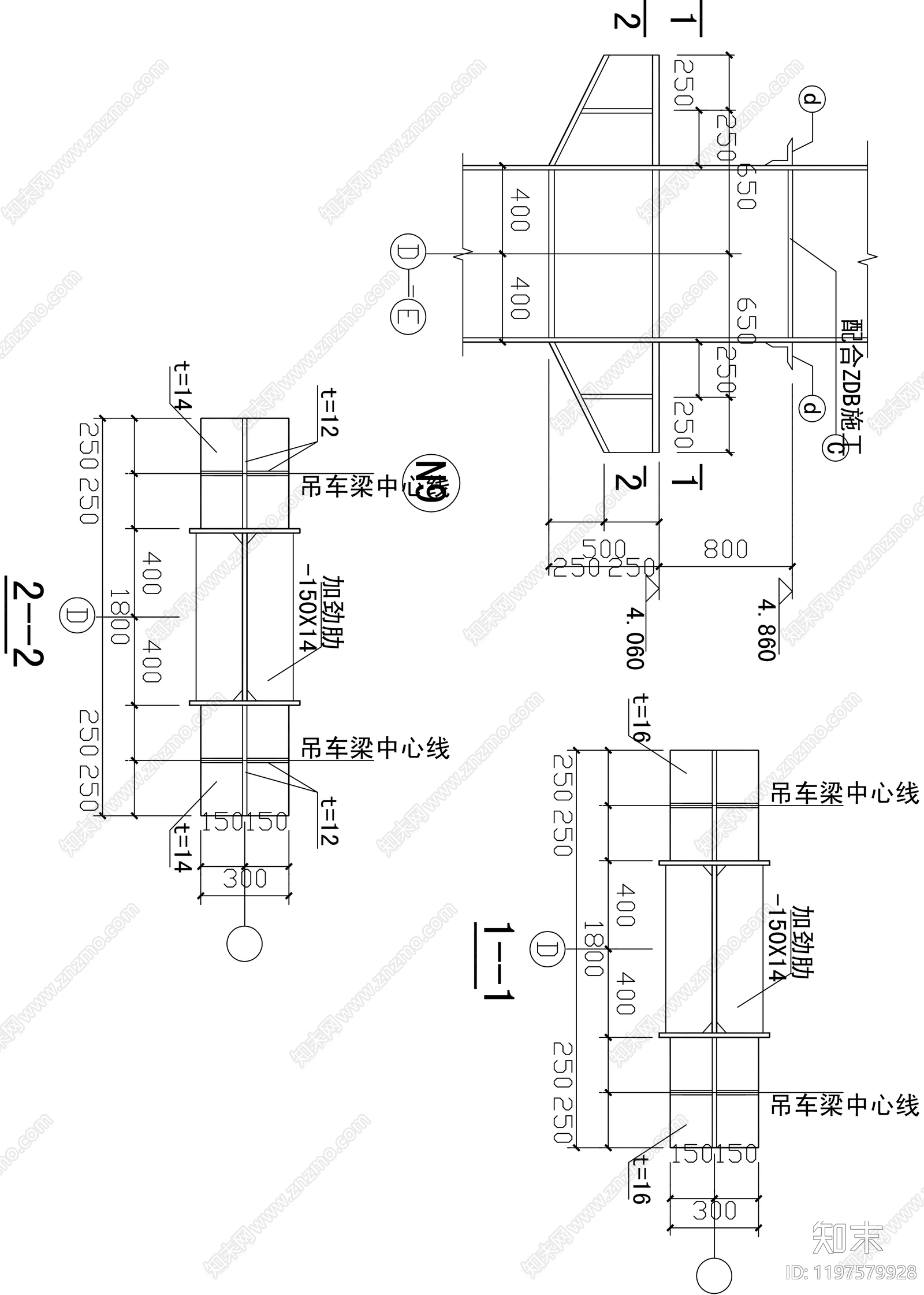 钢结构节点cad施工图下载【ID:1197579928】