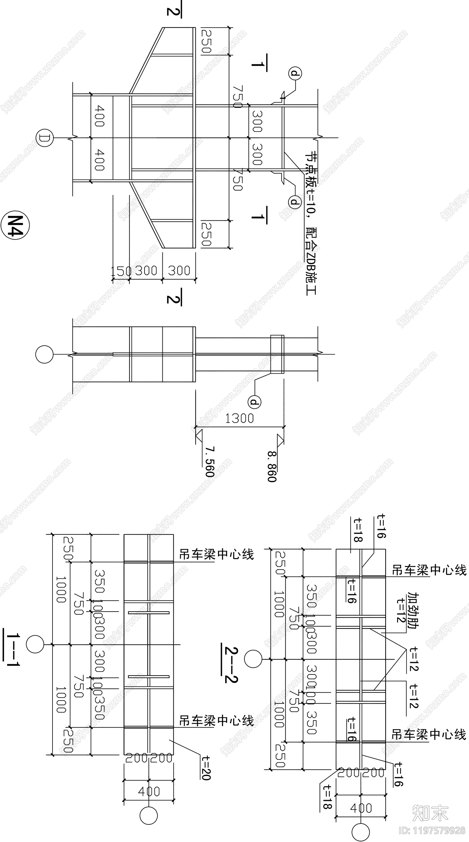 钢结构节点cad施工图下载【ID:1197579928】