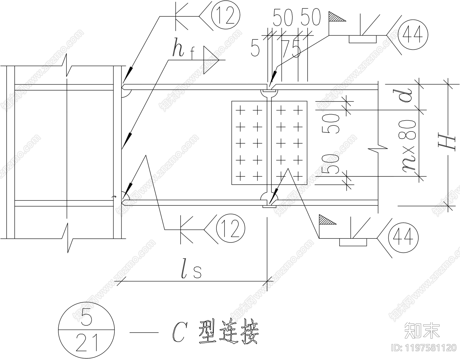 钢结构节点cad施工图下载【ID:1197581120】