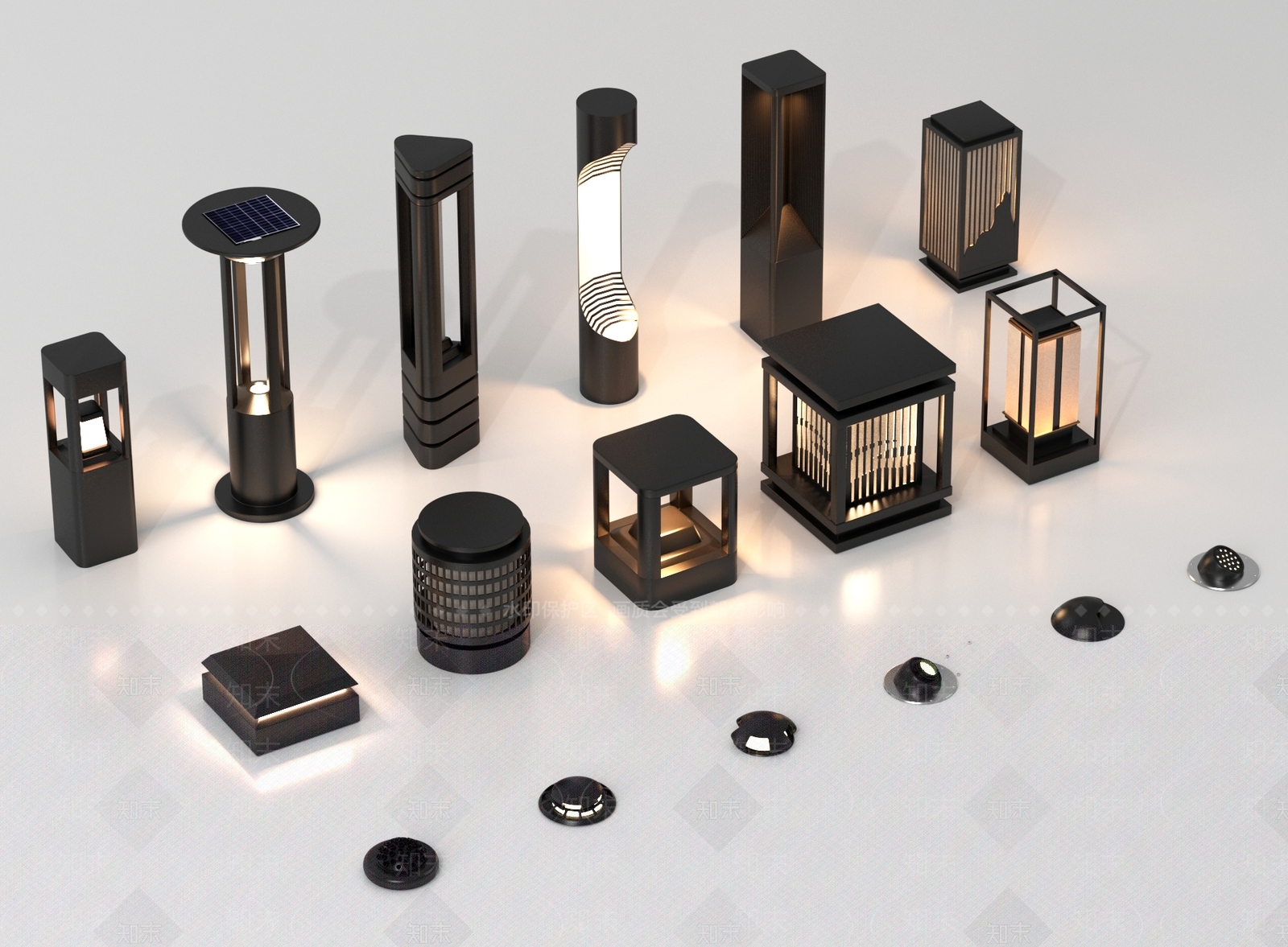 新中式景观灯SU模型下载【ID:1197582594】