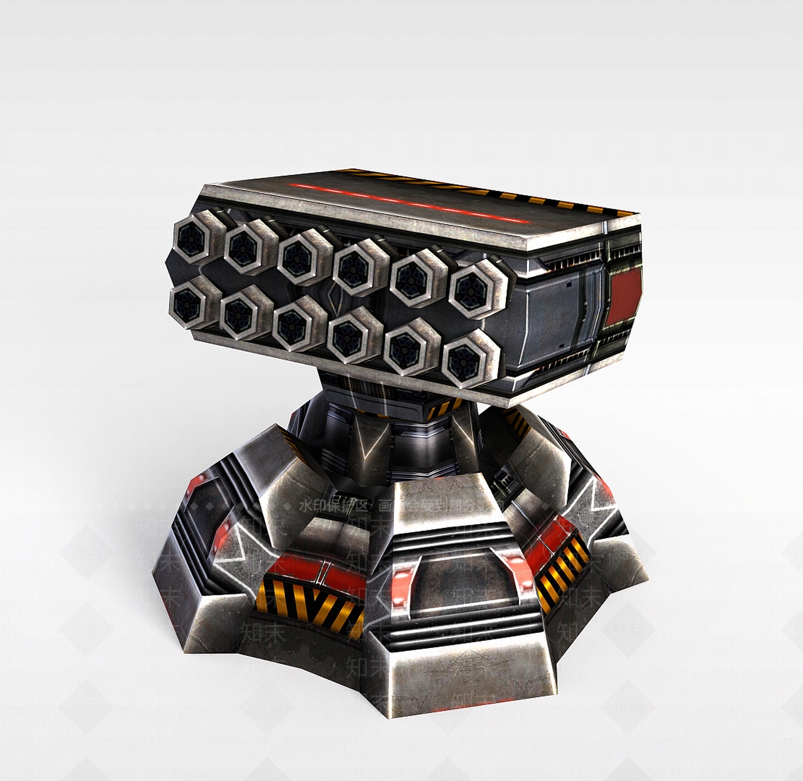 现代游戏道具装备炮塔3D模型下载【ID:1197582798】