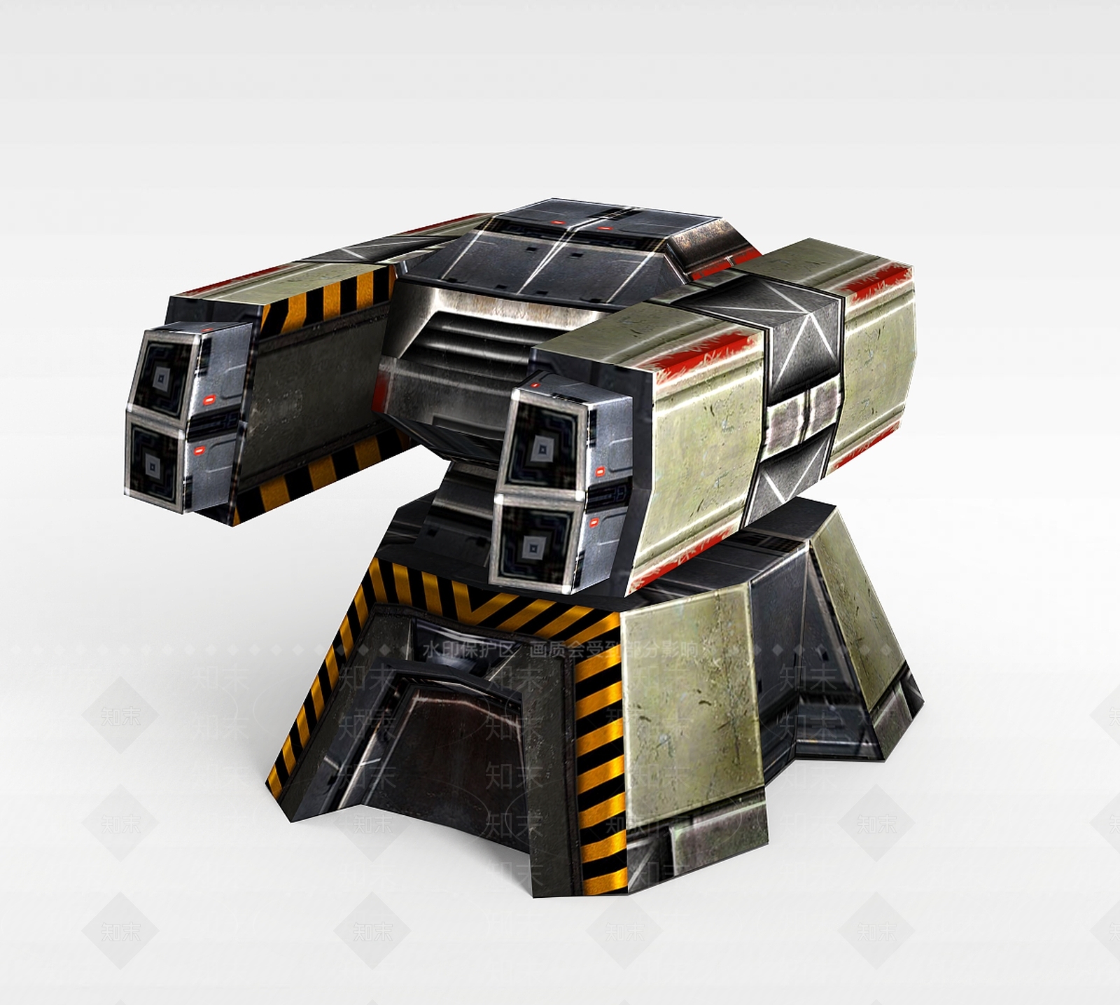 现代游戏道具装备炮塔3D模型下载【ID:1197582801】