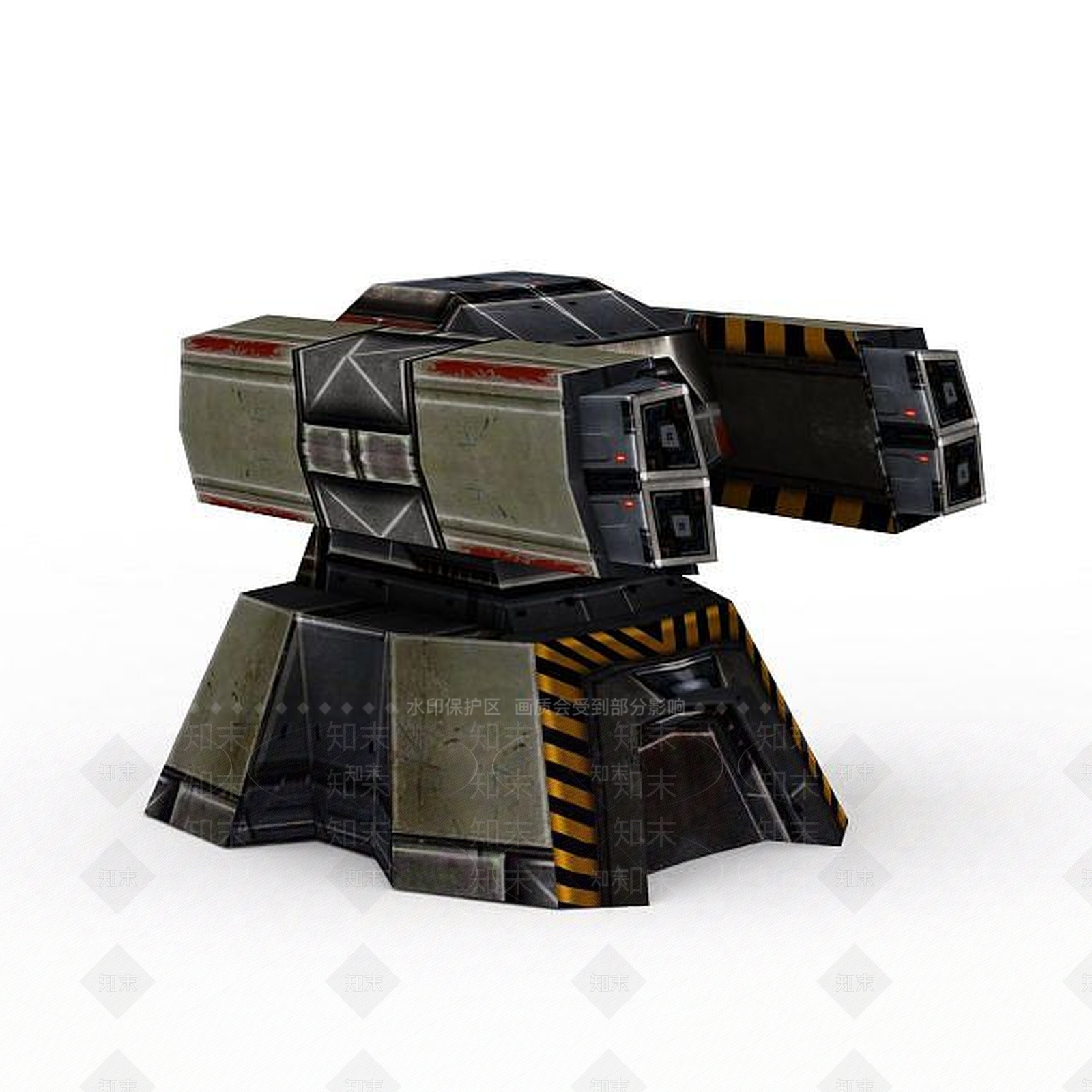 现代游戏道具装备炮塔3D模型下载【ID:1197582801】