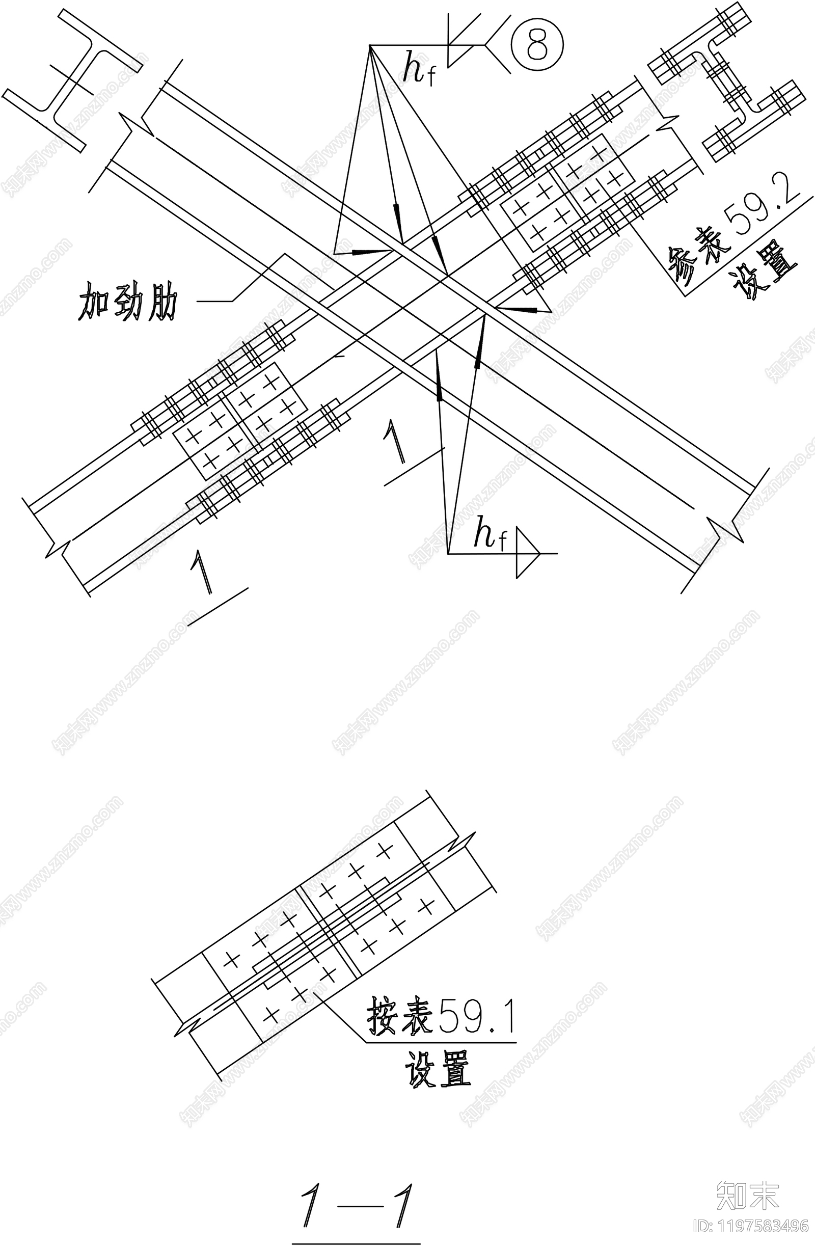 钢结构节点cad施工图下载【ID:1197583496】