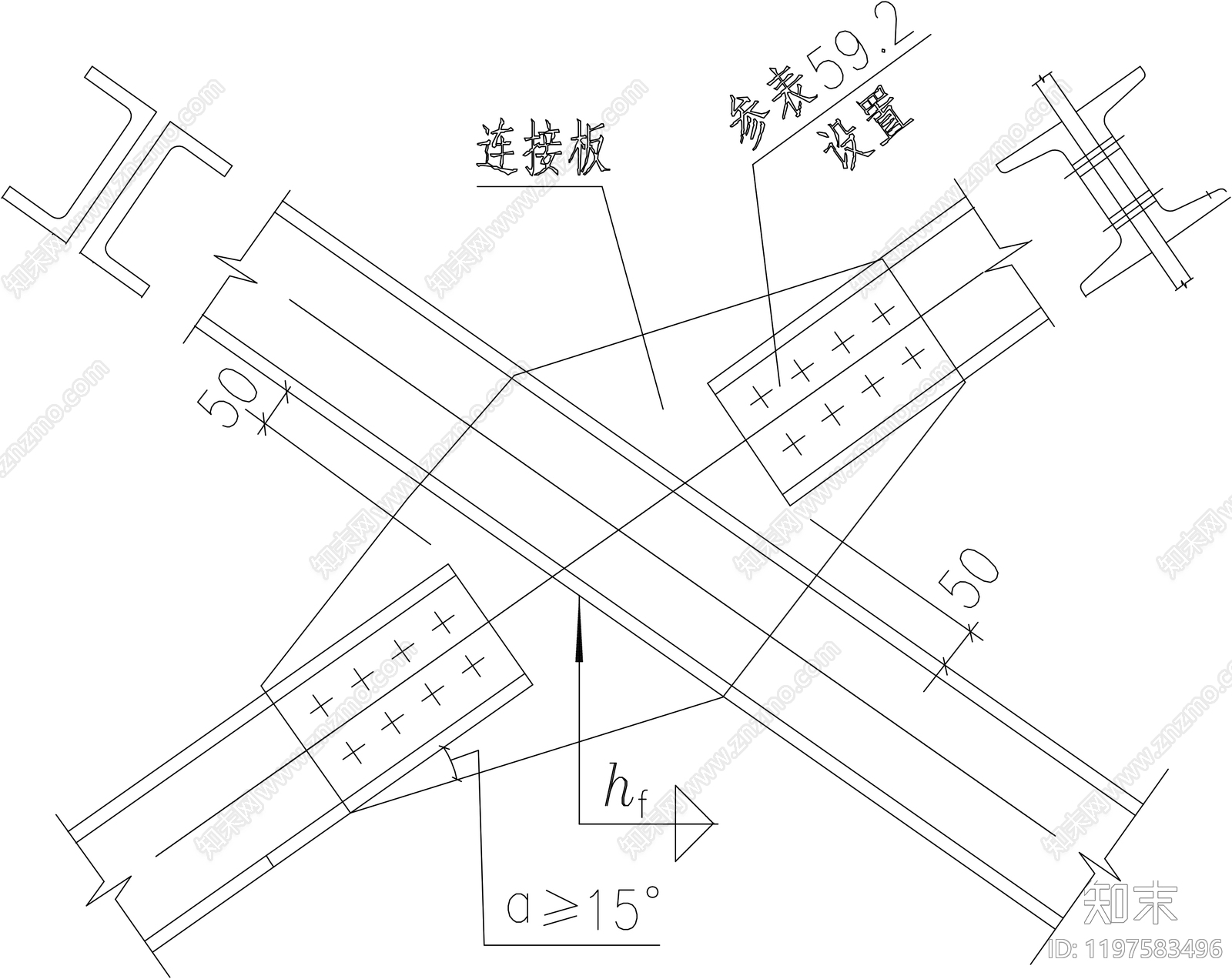 钢结构节点cad施工图下载【ID:1197583496】