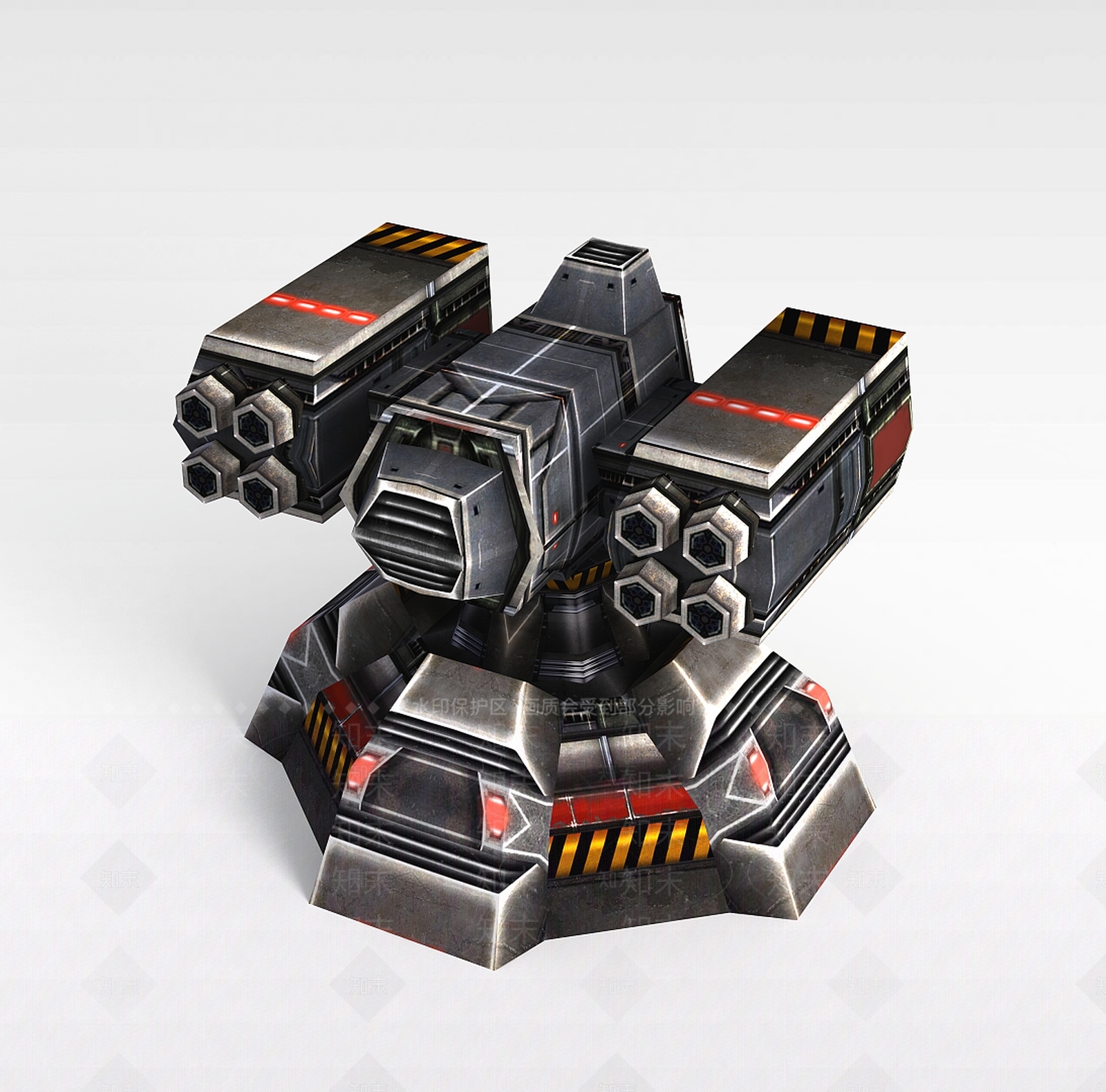 现代游戏道具装备炮塔3D模型下载【ID:1197583340】