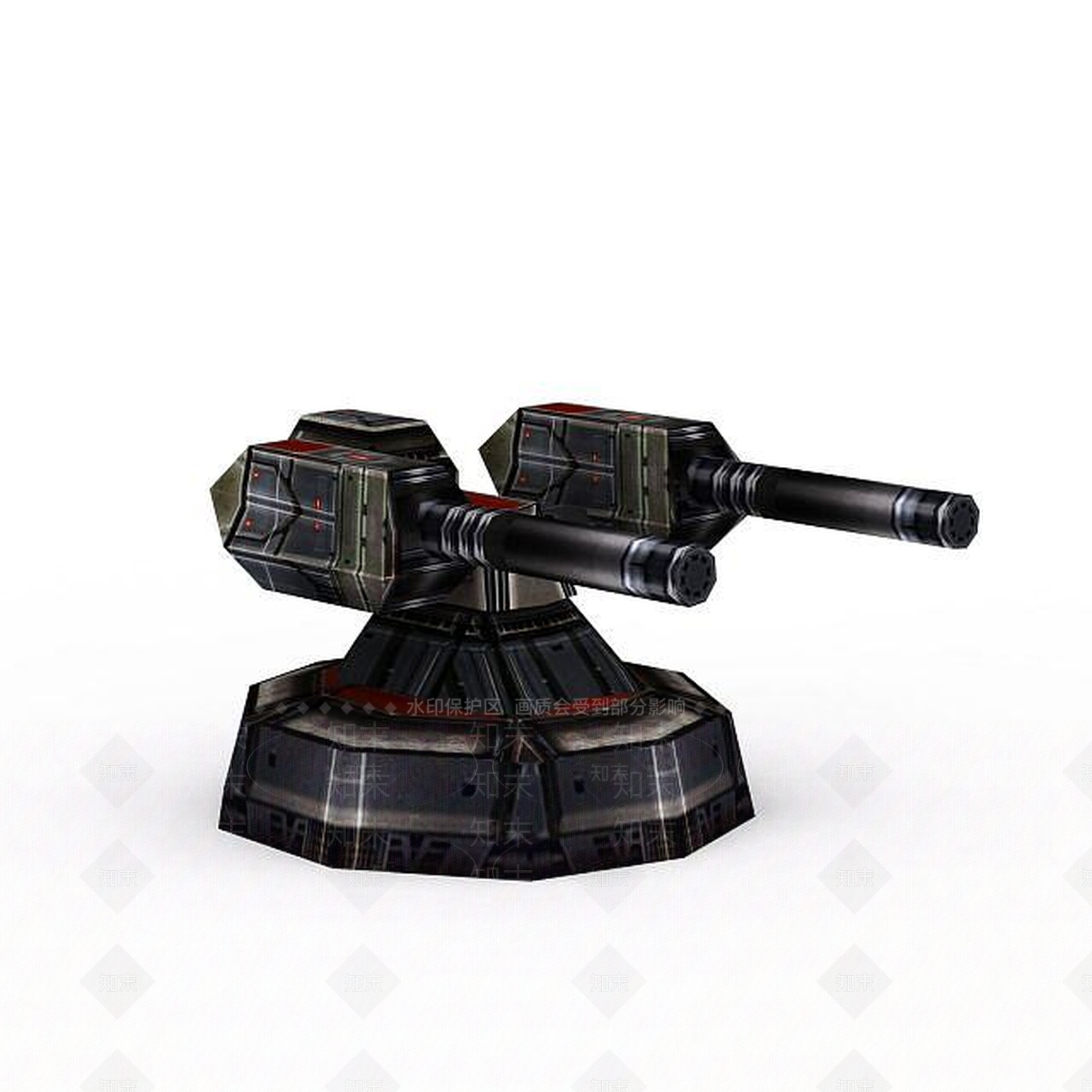 现代游戏道具装备炮塔3D模型下载【ID:1197583587】