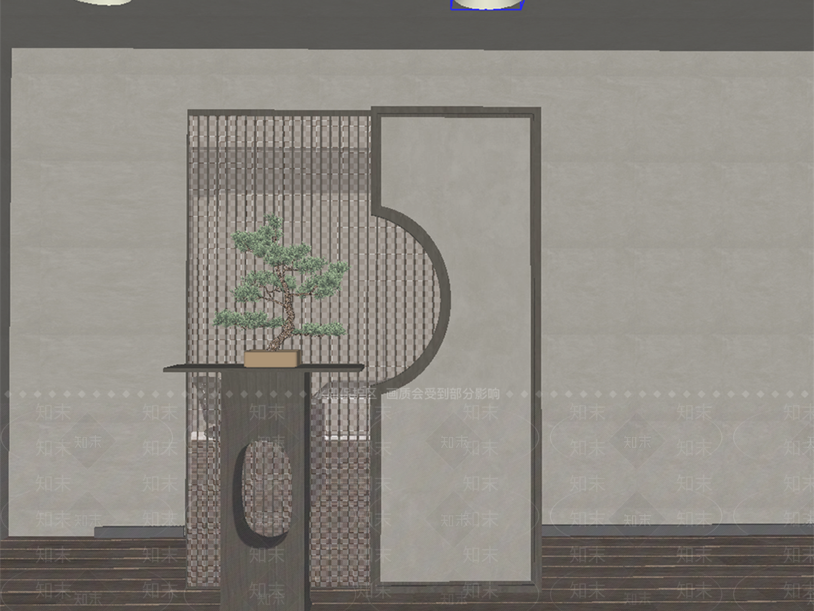 新中式禅意隔断SU模型下载【ID:1197583739】