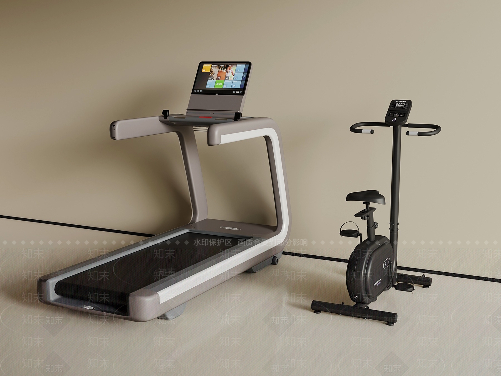 跑步机SU模型下载【ID:1197583842】