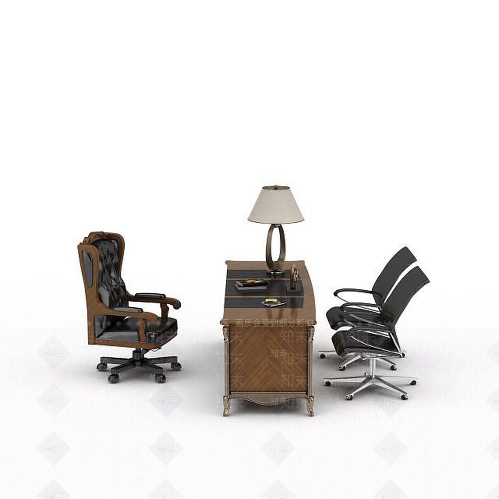 现代办公室桌椅组合3D模型下载【ID:1197583818】