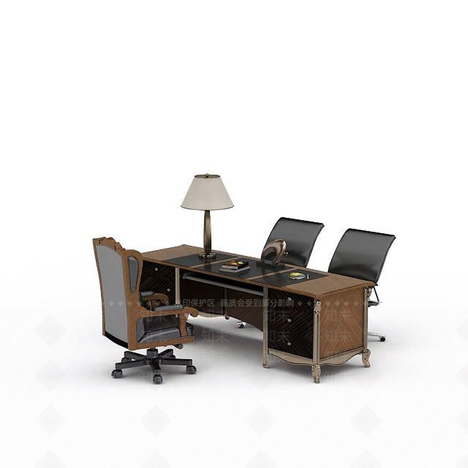现代办公室桌椅组合3D模型下载【ID:1197583818】