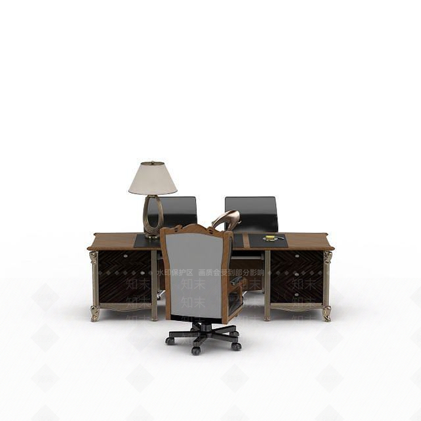 现代办公室桌椅组合3D模型下载【ID:1197583818】