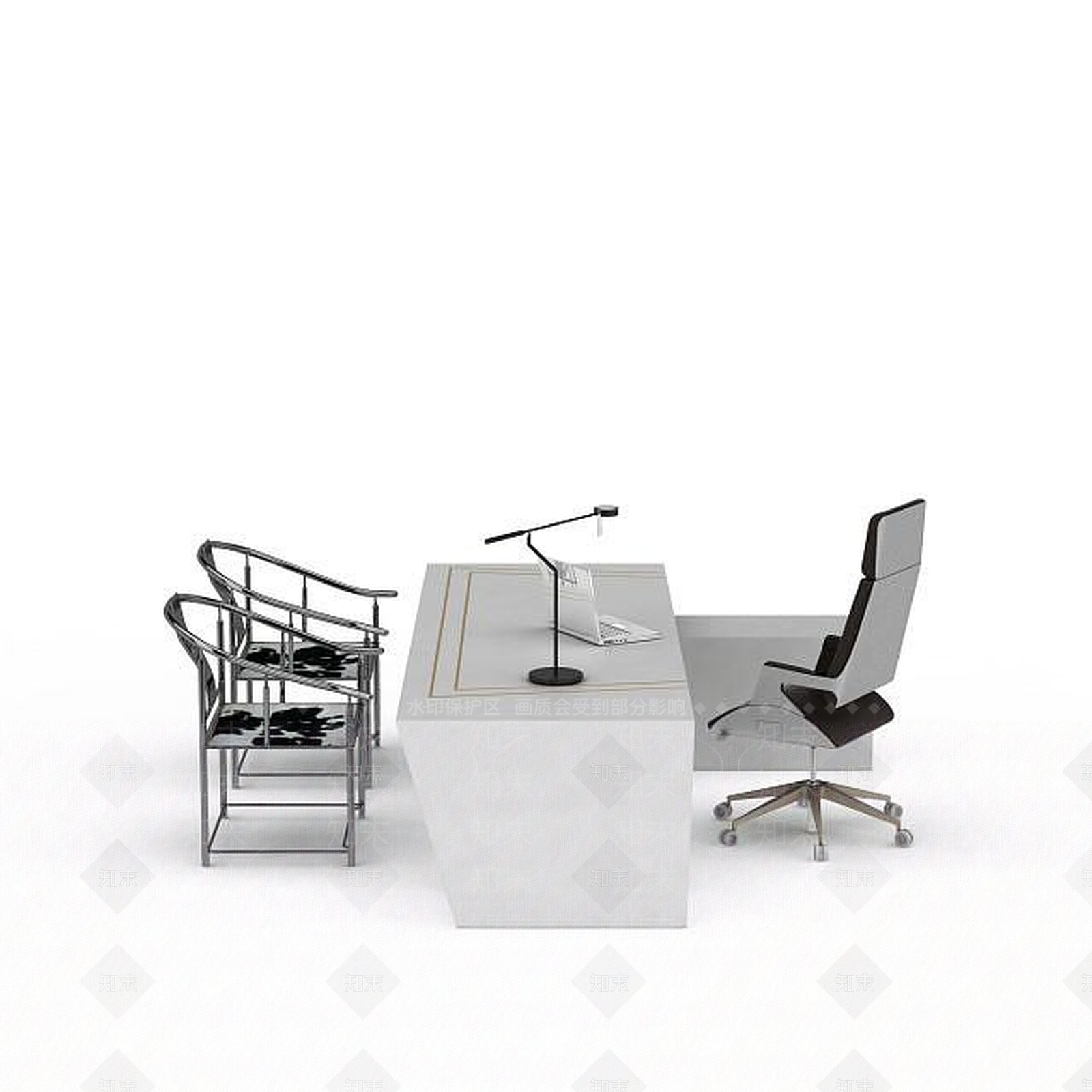 现代室内办公桌椅3D模型下载【ID:1197584422】