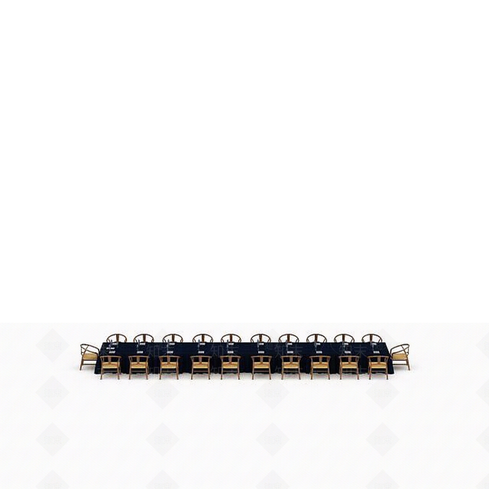 现代会议室桌椅3D模型下载【ID:1197584680】