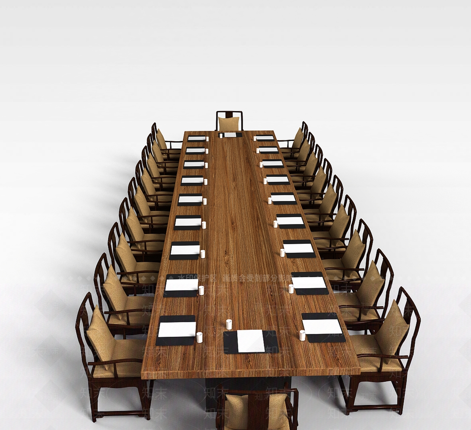 现代会议室桌椅3D模型下载【ID:1197584629】