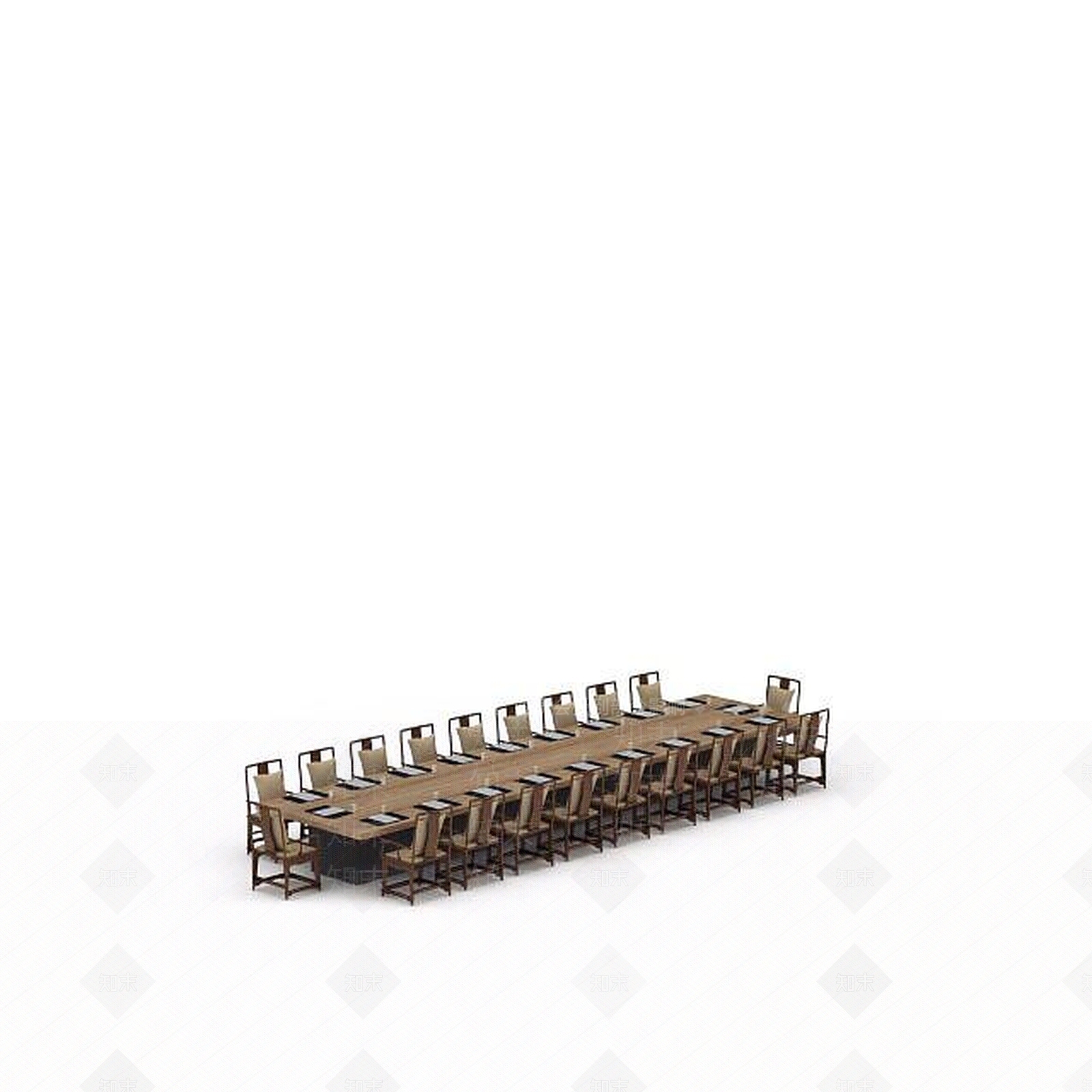 现代会议室桌椅3D模型下载【ID:1197584629】