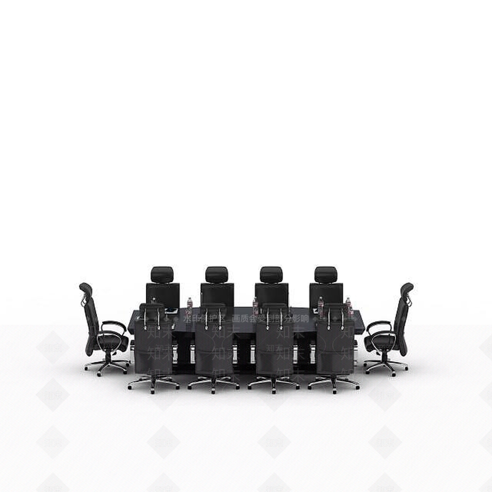 现代大会议室桌椅组合3D模型下载【ID:1197585199】