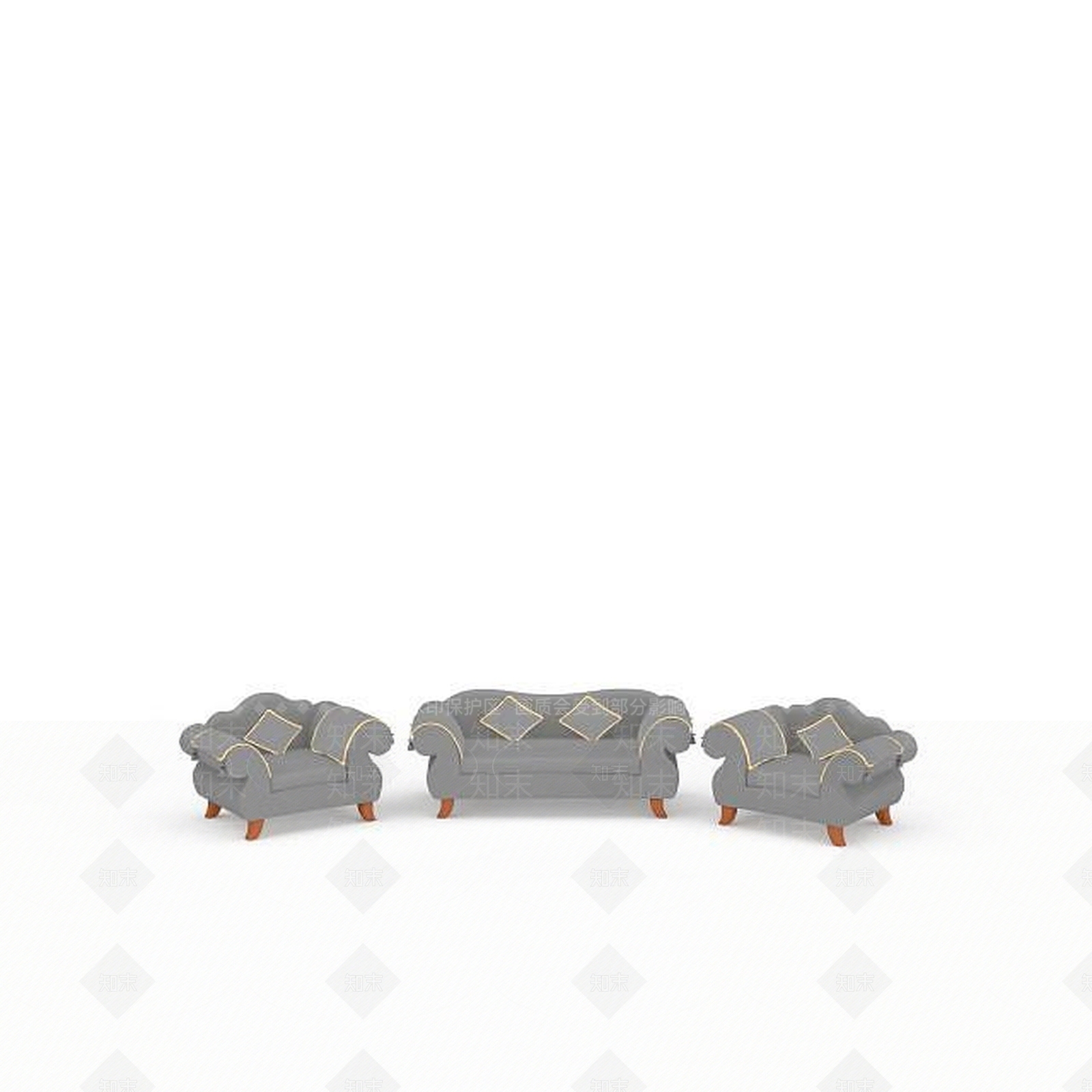现代灰色软包沙发3D模型下载【ID:1197585989】
