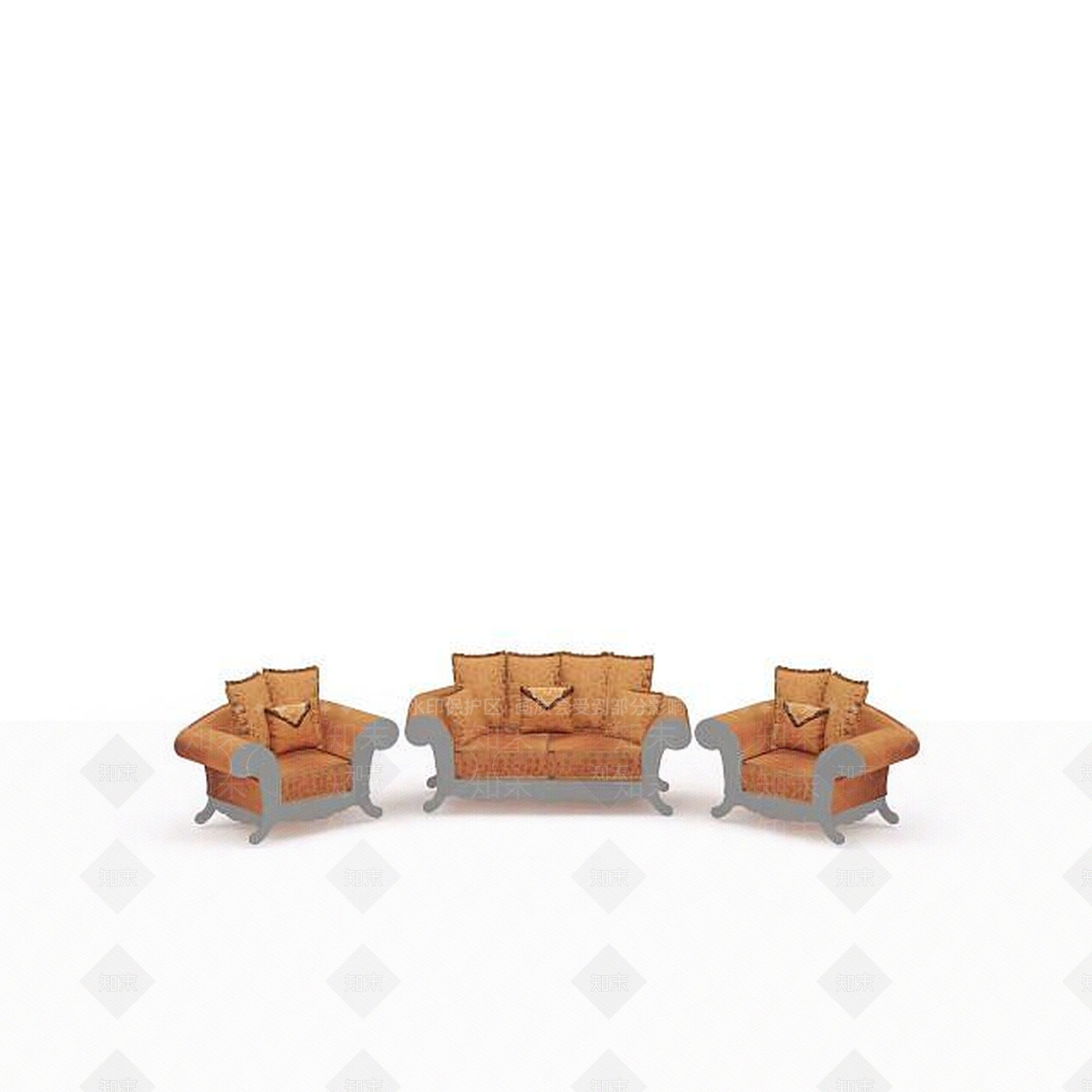 美式风格沙发组合3D模型下载【ID:1197586200】