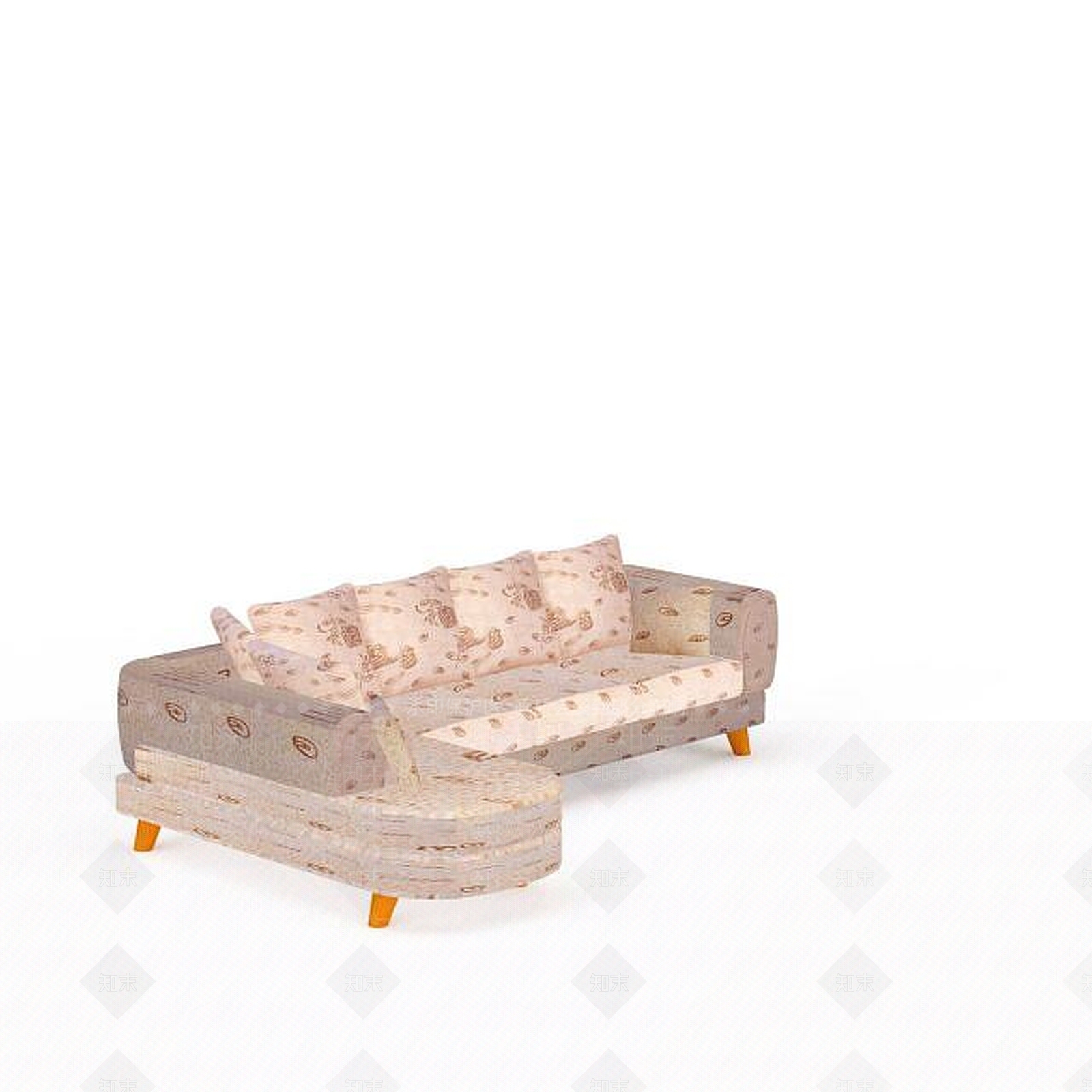 现代布艺沙发3D模型下载【ID:1197586590】