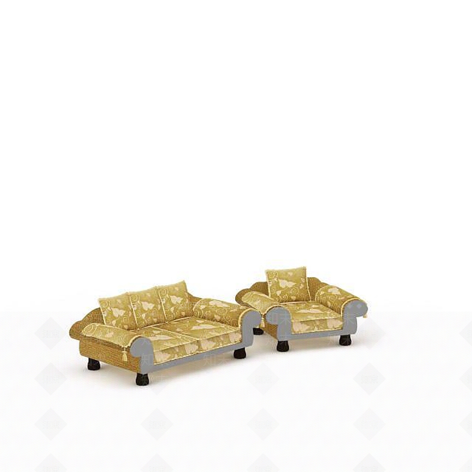 现代布艺沙发3D模型下载【ID:1197586507】