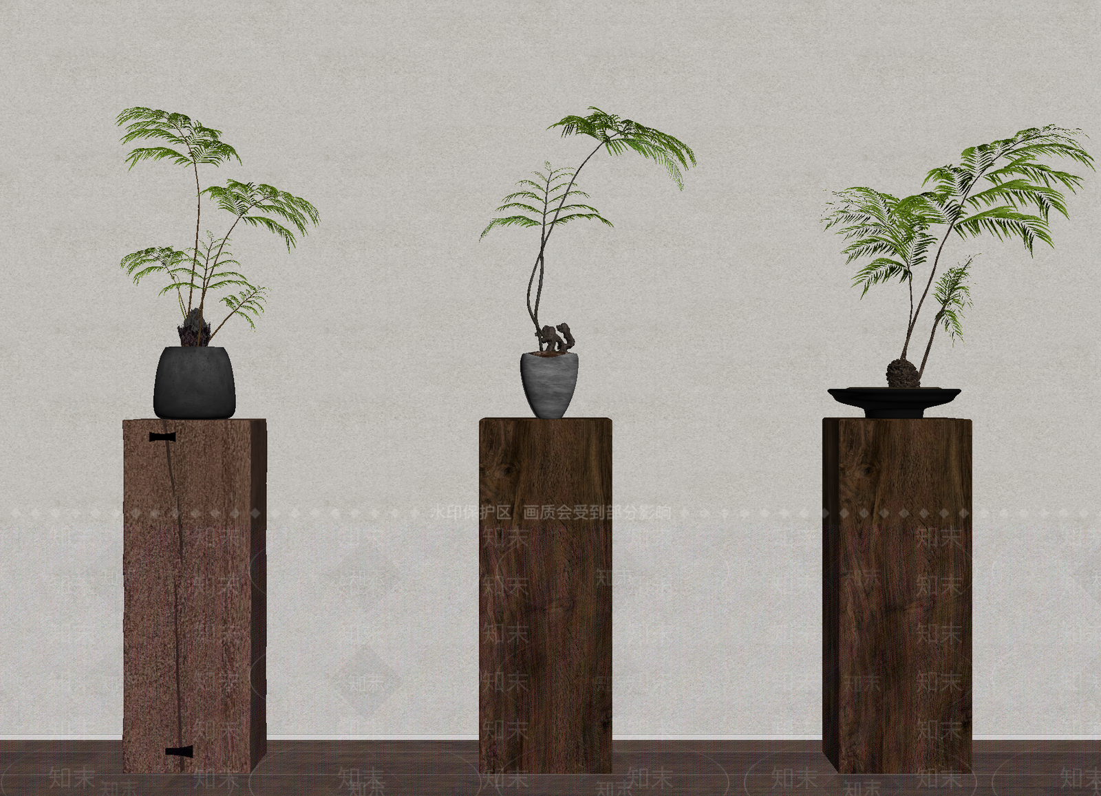 侘寂花艺SU模型下载【ID:1197603341】