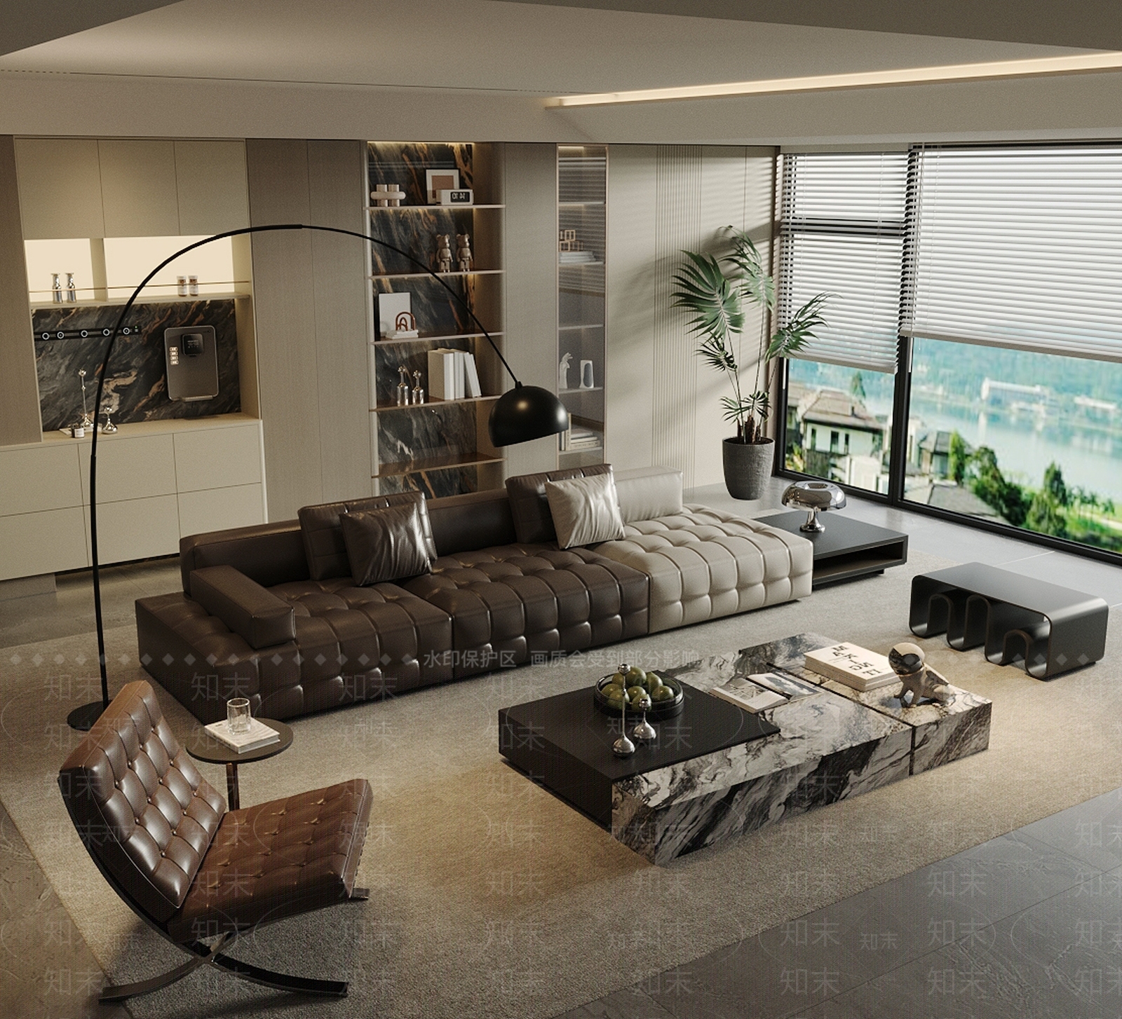现代意式家居客厅3D模型下载【ID:1197593234】_知末3d模型网