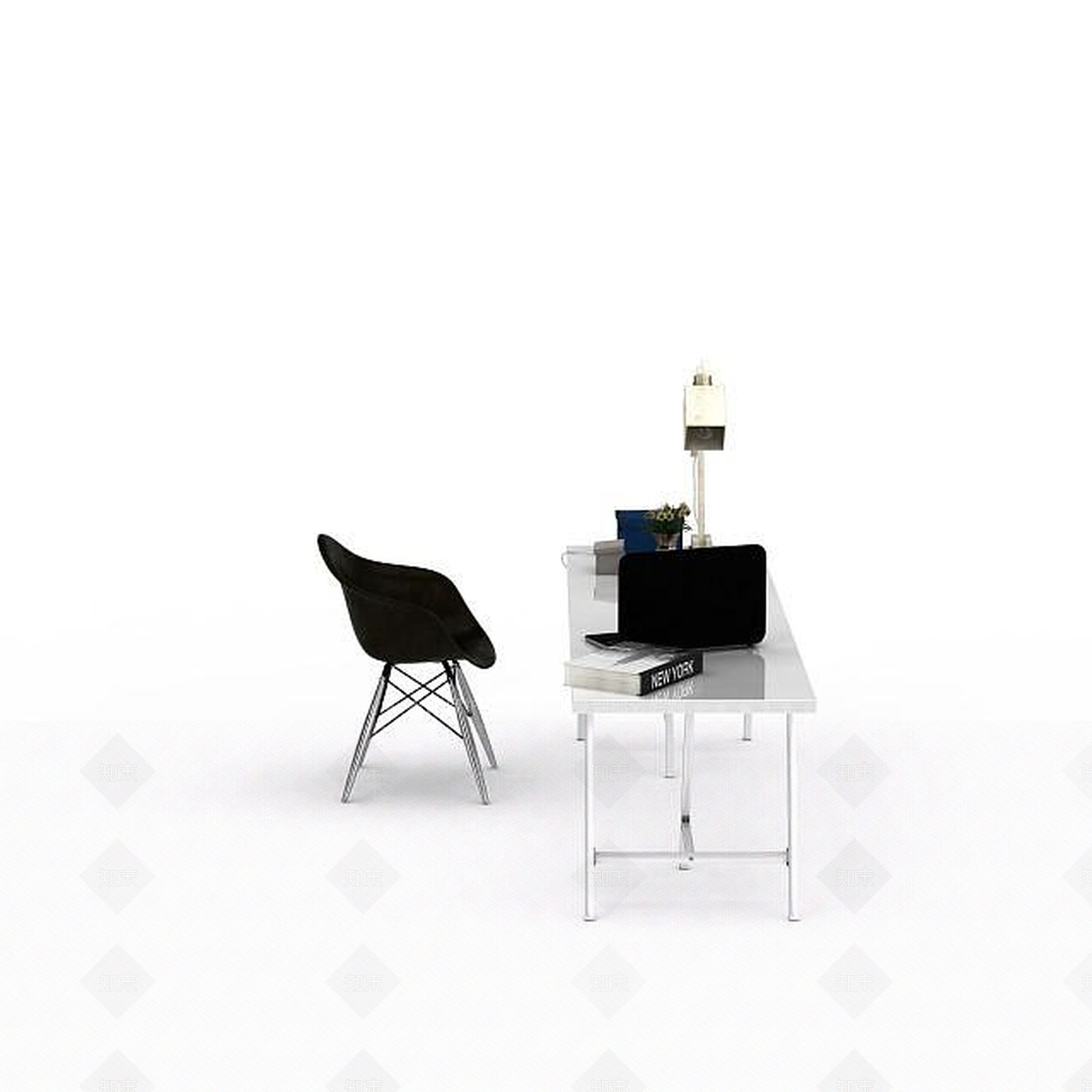 现代办公桌椅组合3D模型下载【ID:1197593909】