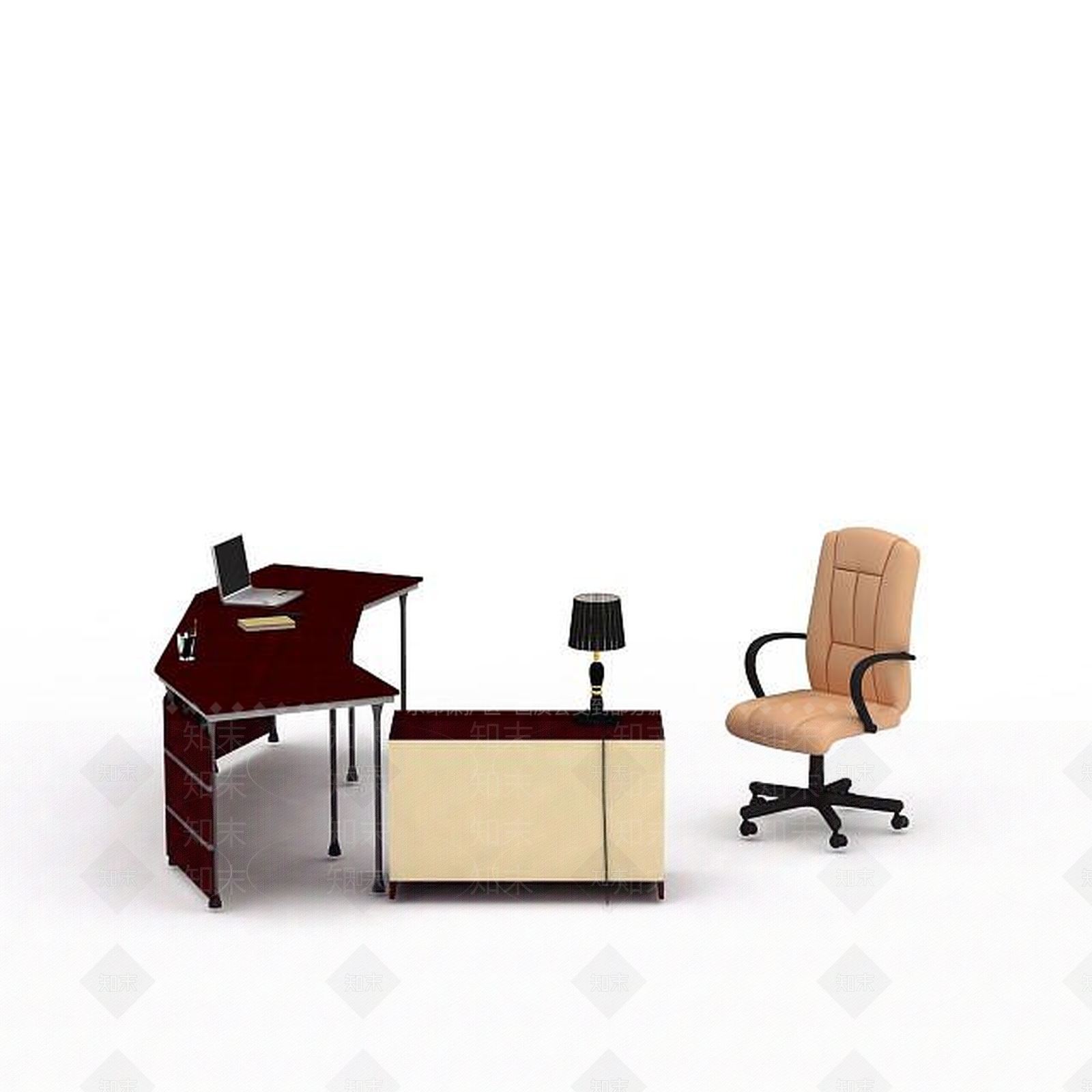 现代办公室桌椅组合3D模型下载【ID:1197596072】