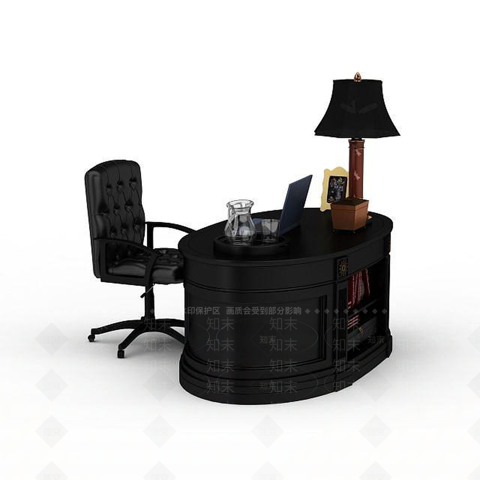 现代办公室桌子3D模型下载【ID:1197596801】
