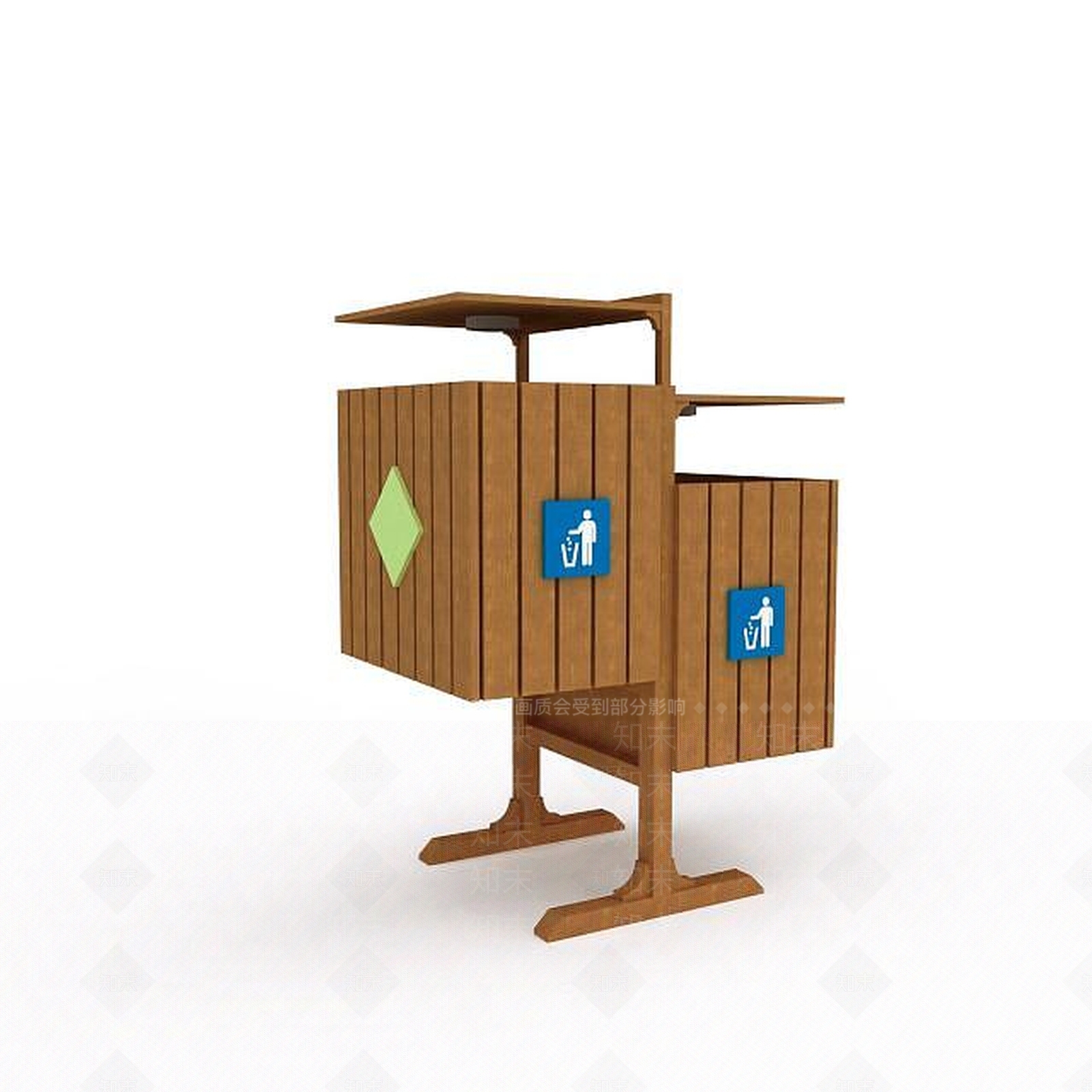 现代公园垃圾桶3D模型下载【ID:1197597168】