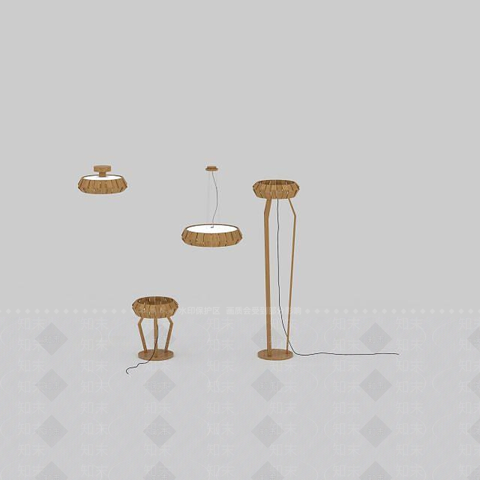现代吸顶灯3D模型下载【ID:1197597494】