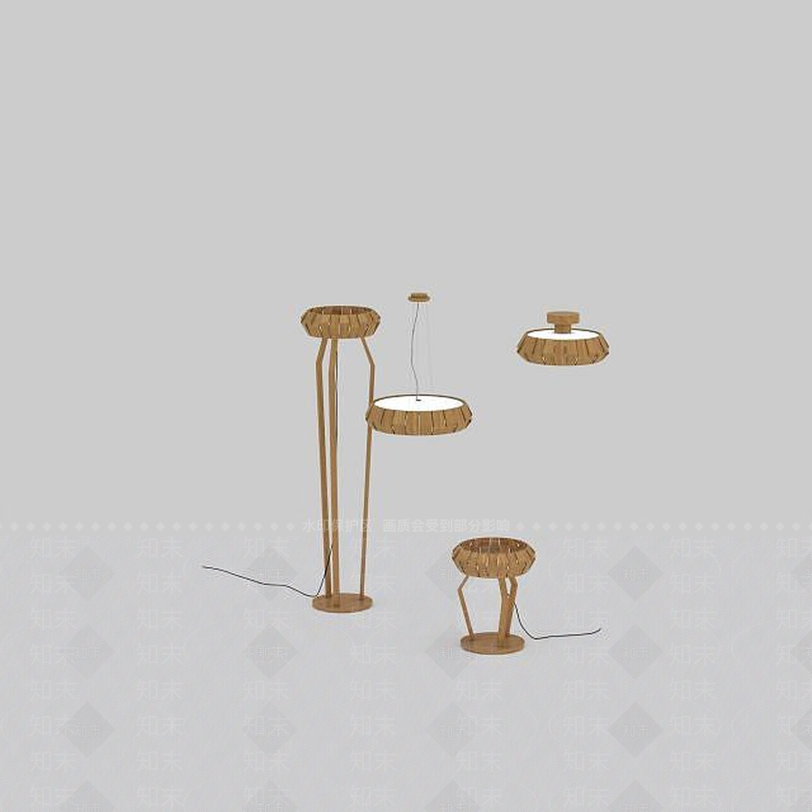 现代吸顶灯3D模型下载【ID:1197597494】