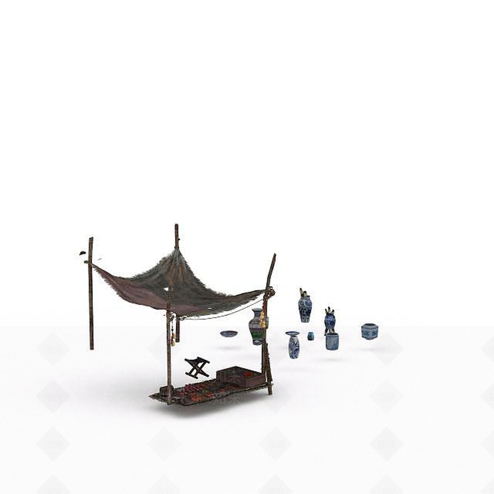 现代游戏摆摊小店3D模型下载【ID:1197597756】
