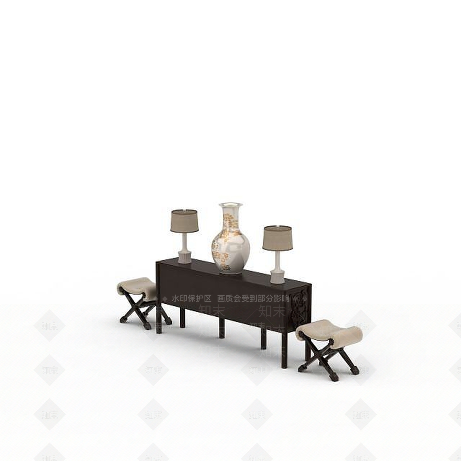 现代书桌椅3D模型下载【ID:1197598725】