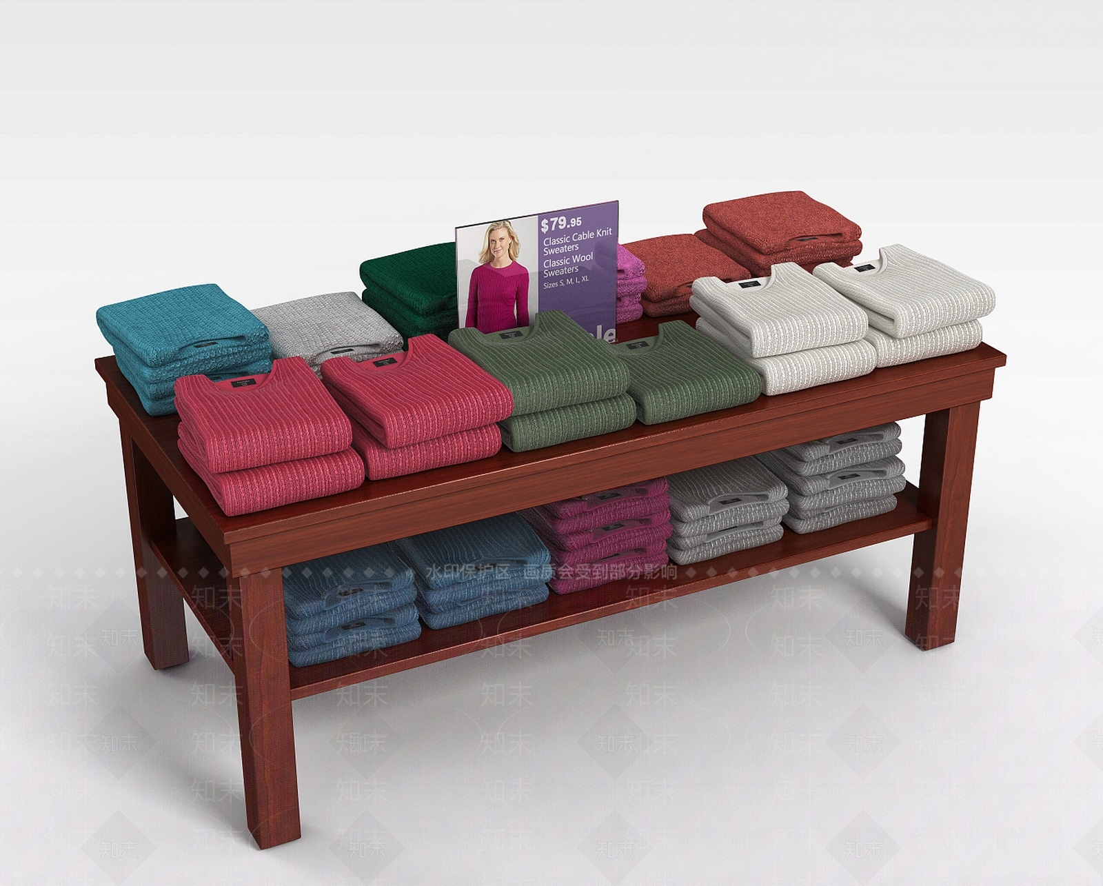 现代服装店衣服展示柜3D模型下载【ID:1197598838】