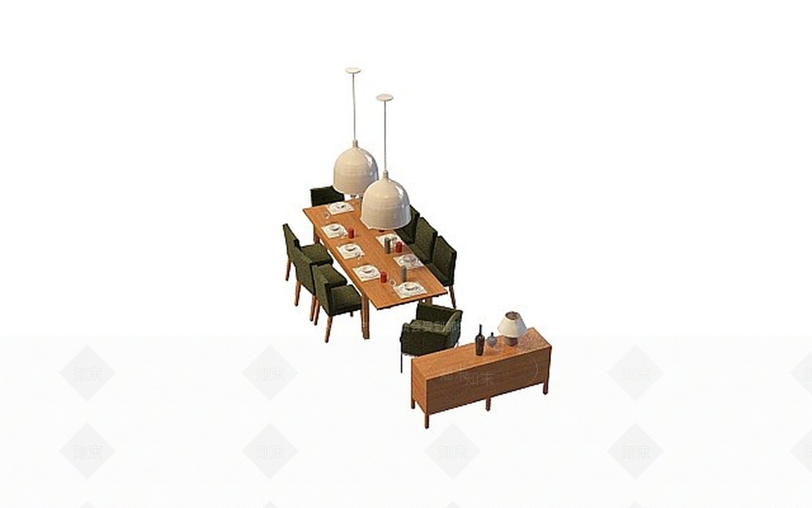 现代书桌椅3D模型下载【ID:1197599590】