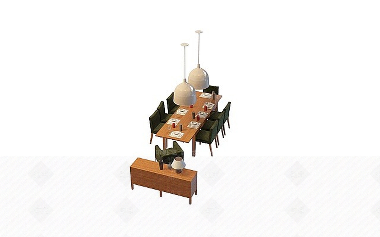 现代书桌椅3D模型下载【ID:1197599590】