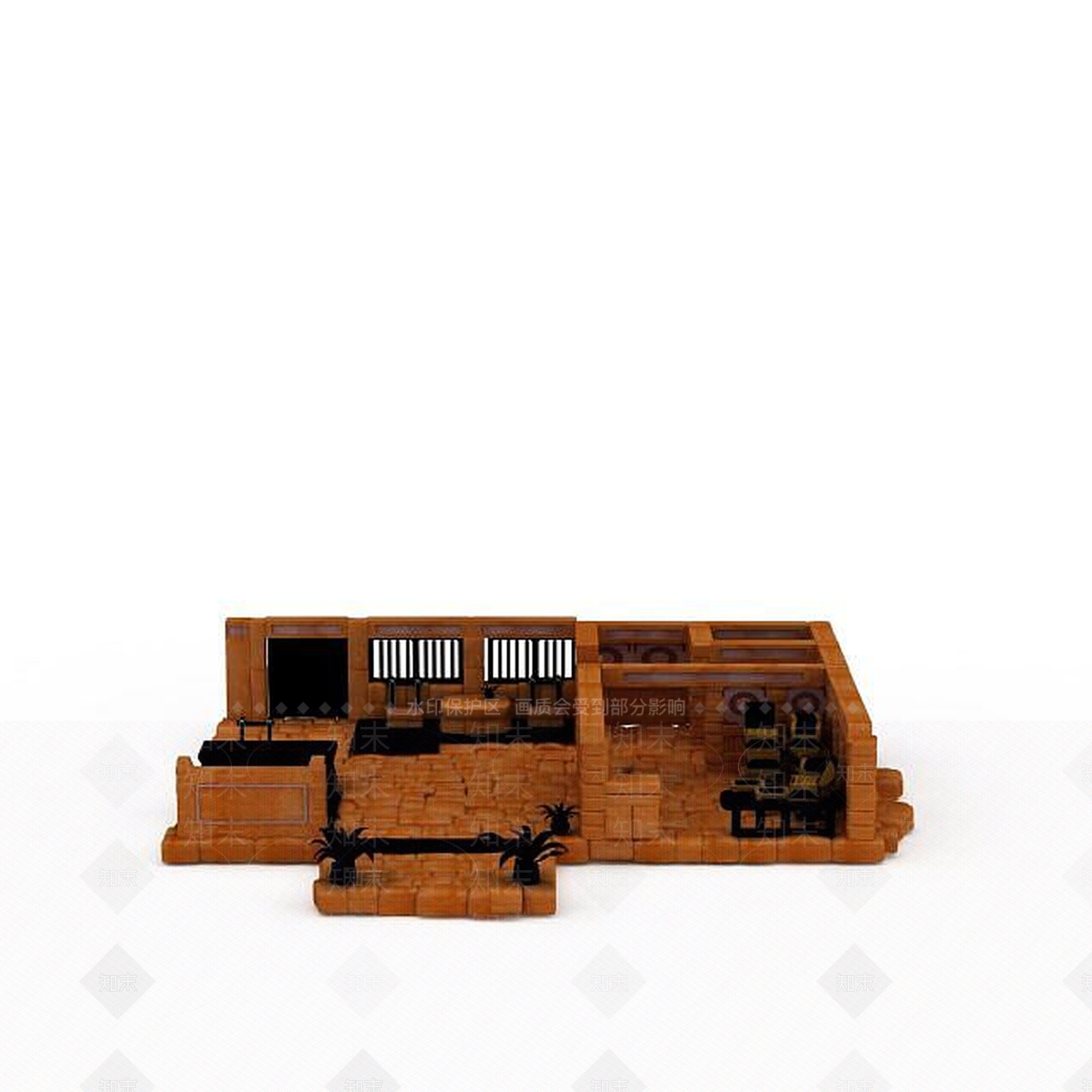 现代游戏餐厅场景3D模型下载【ID:1197776961】